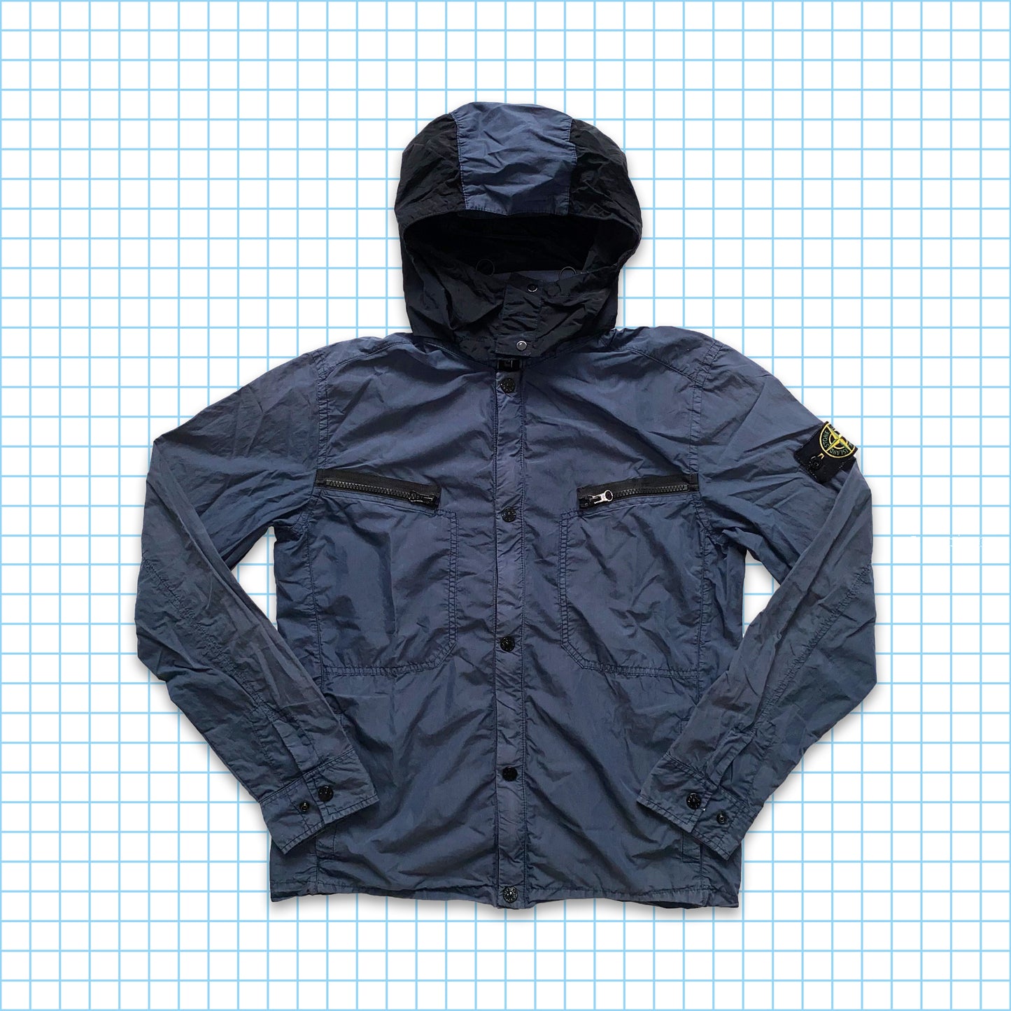 Surchemise à capuche amovible en métal et nylon Stone Island SS15' - Medium