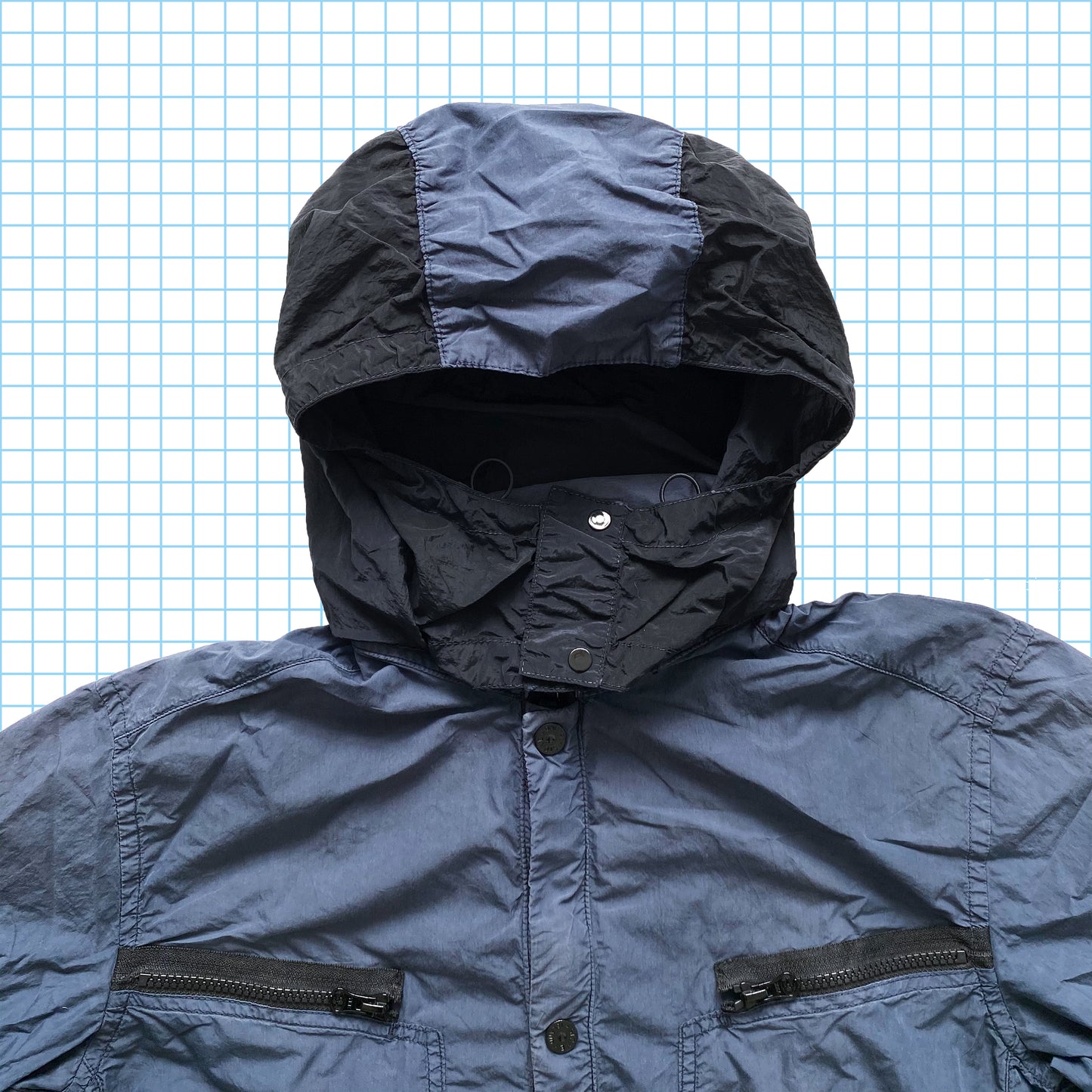 Surchemise à capuche amovible en métal et nylon Stone Island SS15' - Medium