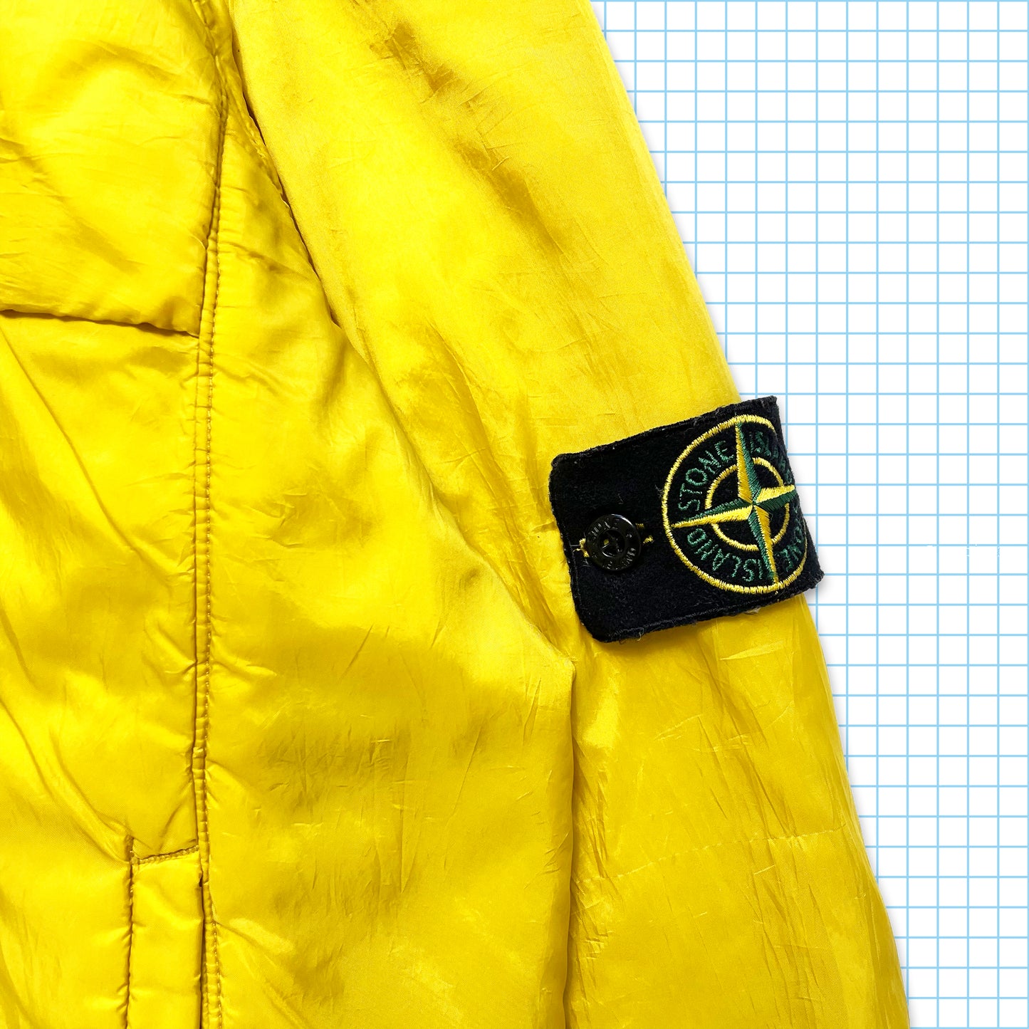 Vintage Stone Island Bright Yellow Double Layer Padded Jacket - Medium / Large