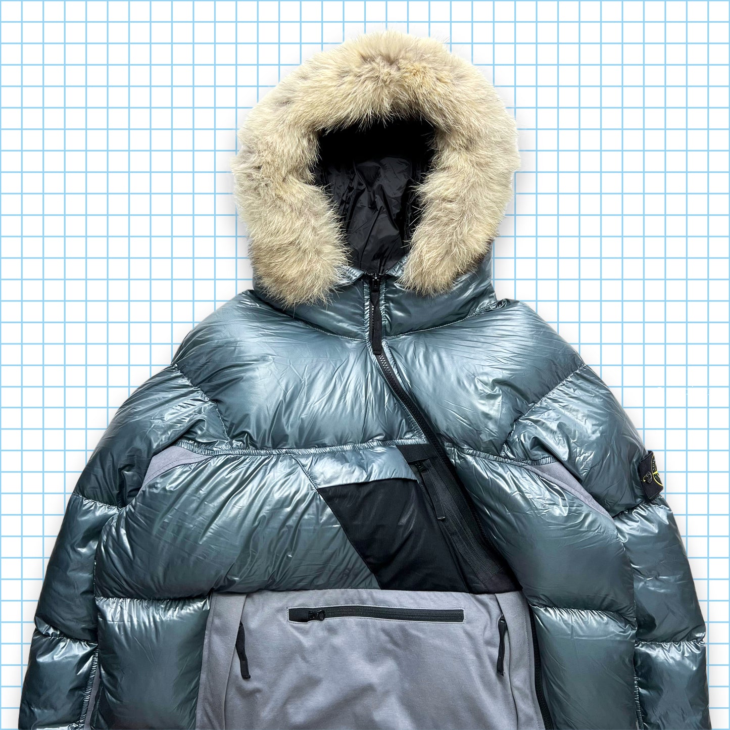 Stone Island Pertex Quantum Y Down Fur Hood Jacket AW17 '- Extra Large