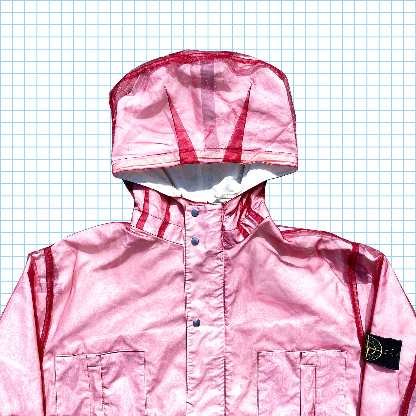 Veste à membrane extérieure en maille rose Stone Island SS01' - Extra Large