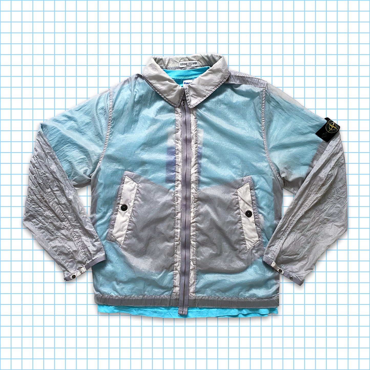 Veste de parachute en polyuréthane et nylon Stone Island SS07' - Très grand