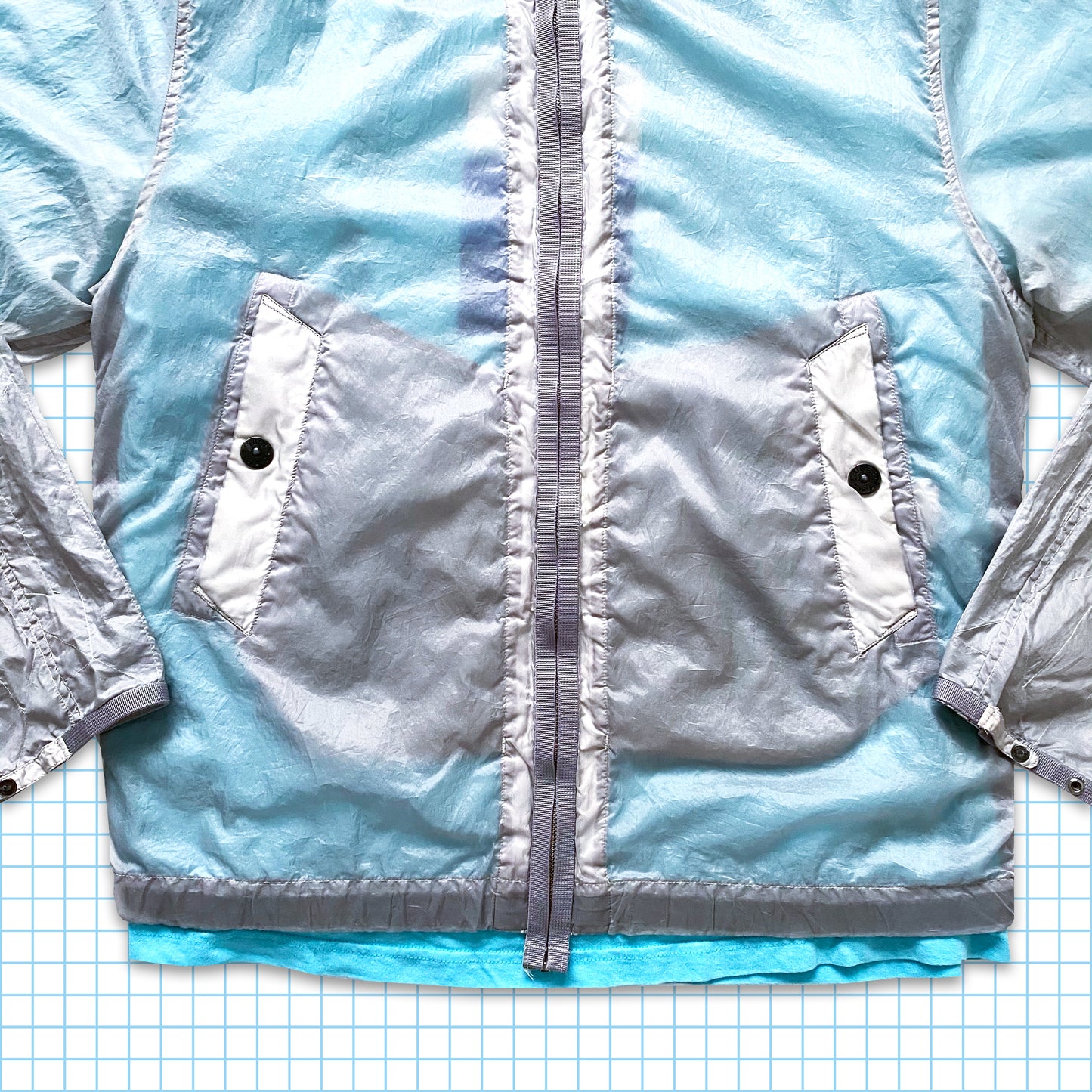Veste de parachute en polyuréthane et nylon Stone Island SS07' - Très grand
