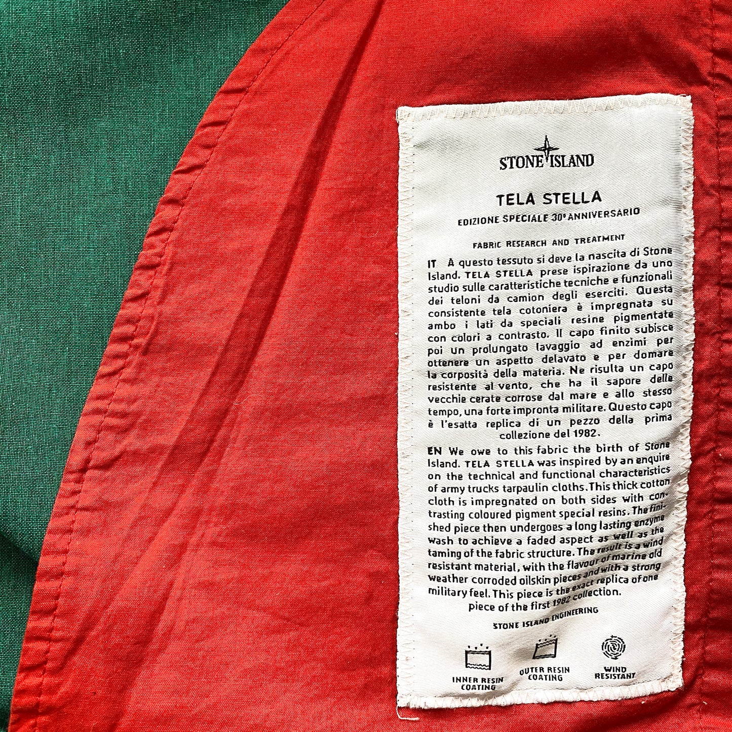 Stone Island 30th Anniversary Red Tela Stella - Extra Large