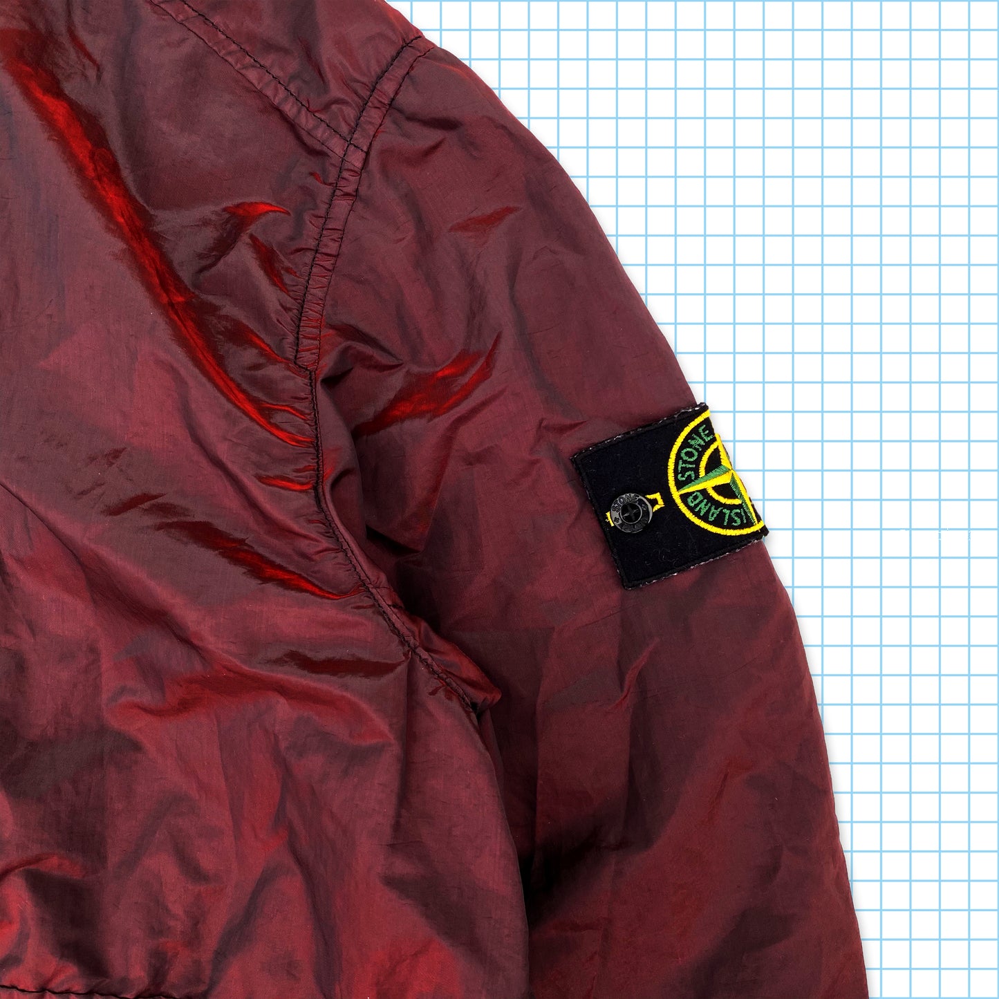 Stone Island À Capuchon En Nylon Rouge Trame Métallique SS17' - Moyen / Grand