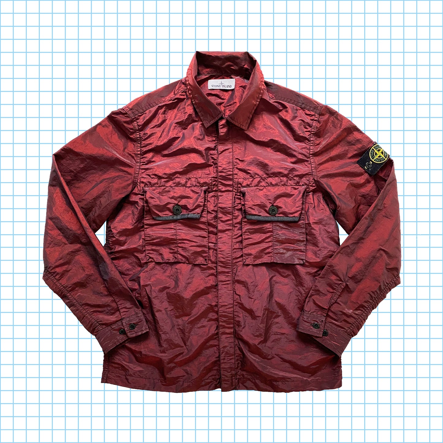 Trame métallique en nylon rouge Stone Island SS17' - Moyen / Grand