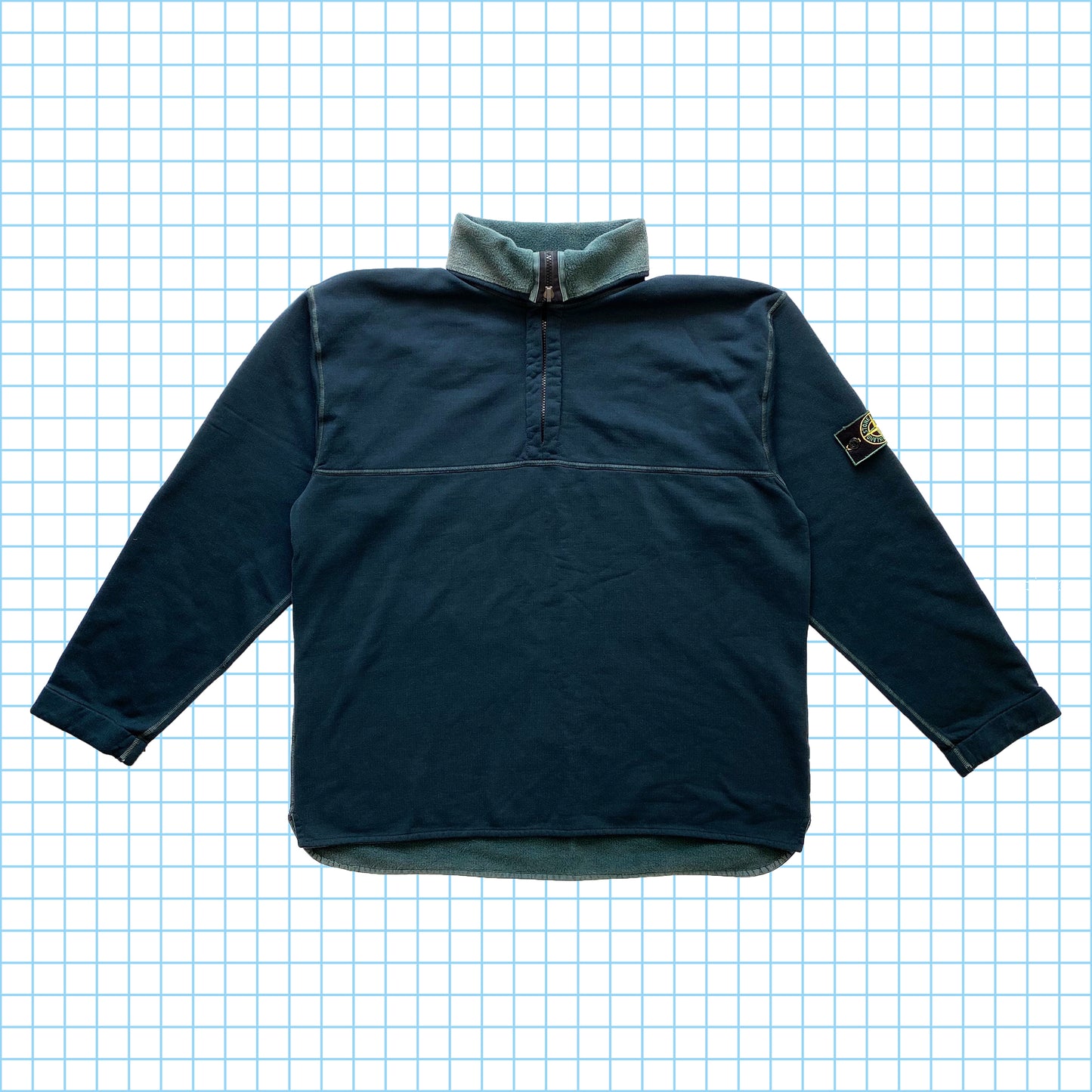 Vintage Stone Island Réversible Quart Zip Col Roulé AW97' - Extra Large