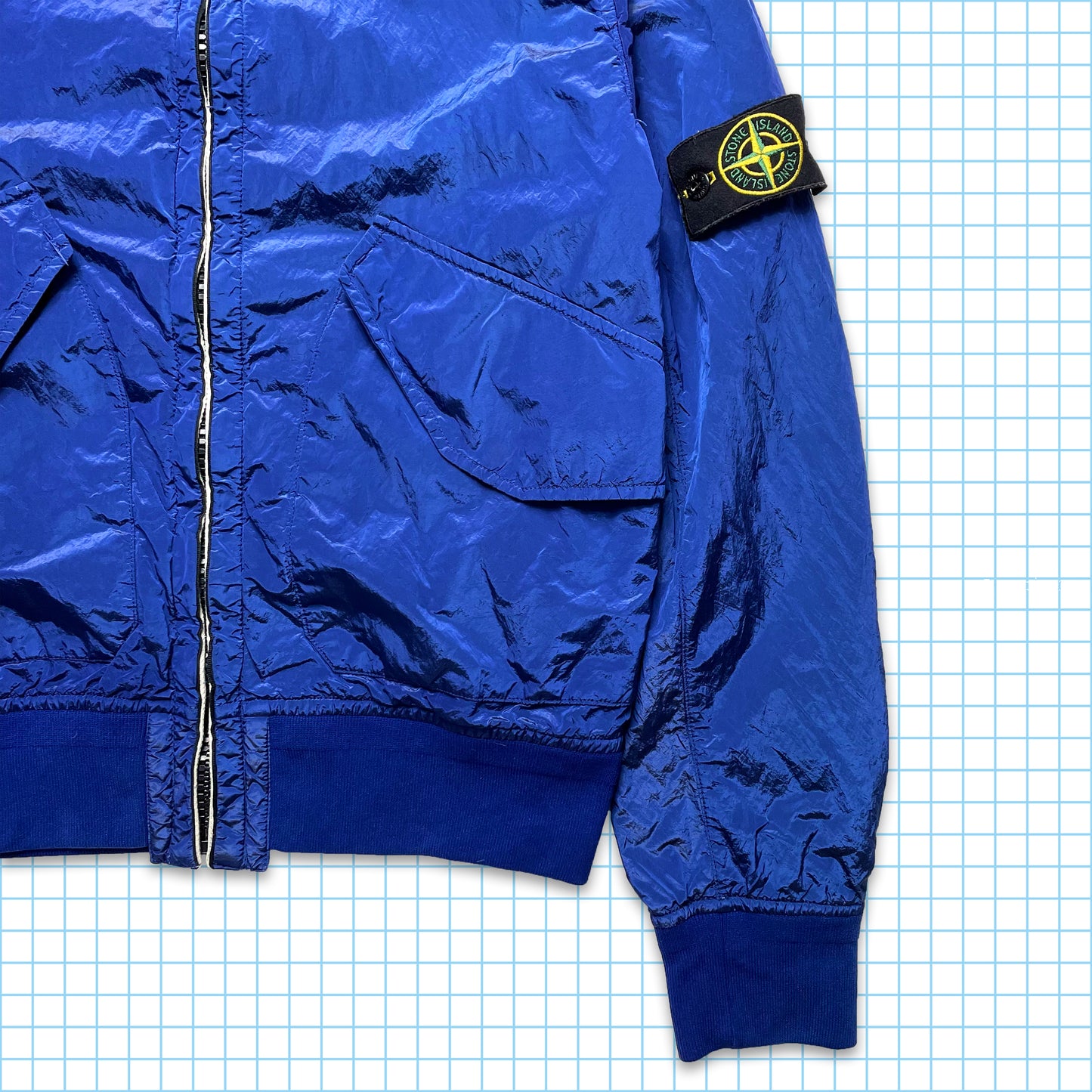 Stone Island Royal Blue Nylon Metal Over Shirt SS08' - Medium