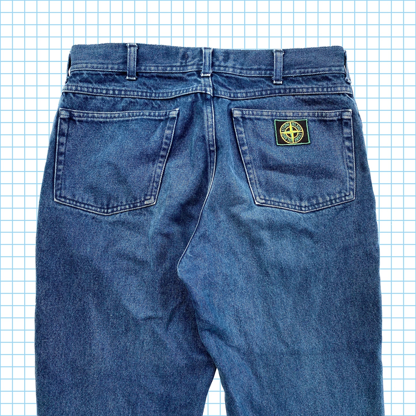 vintage fin des années 90 Stone Island Washed Midnight Navy Denim Jeans - Taille 30/32 »