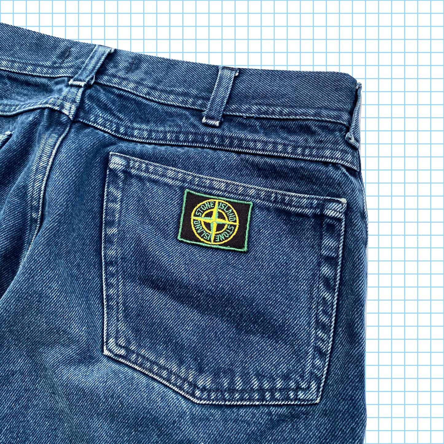 vintage fin des années 90 Stone Island Washed Midnight Navy Denim Jeans - Taille 30/32 »