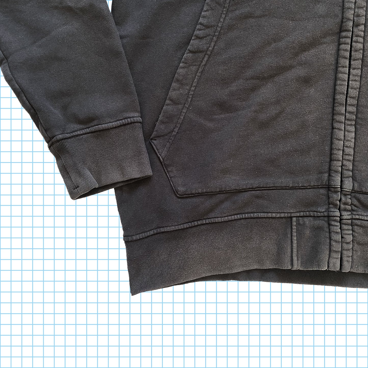 Stone Island Gun Metal Grey Washed Hoodie AW18’ - Extra Large / Extra Extra Large