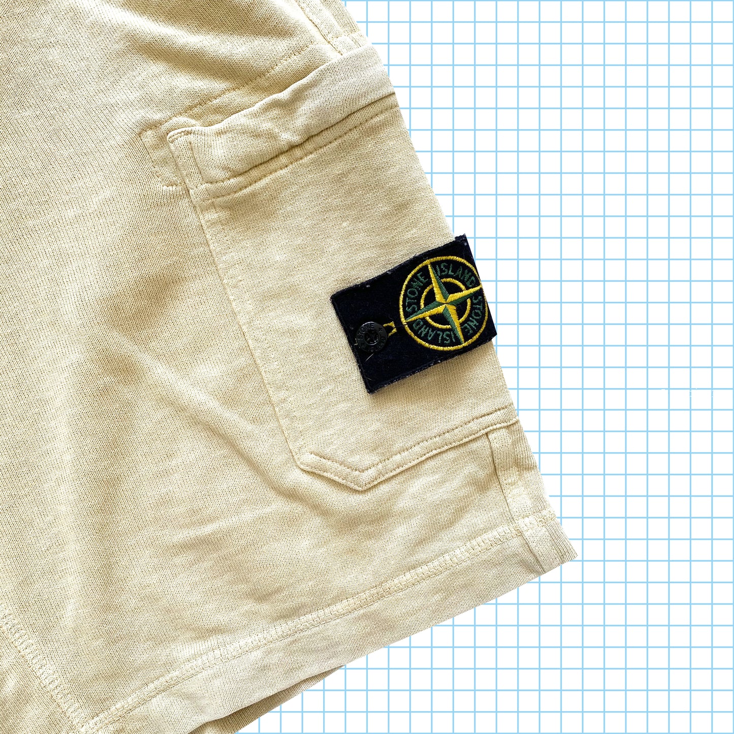 Stone Island Misty Yellow Garment Dyed Cargo Shorts SS17’ - Large