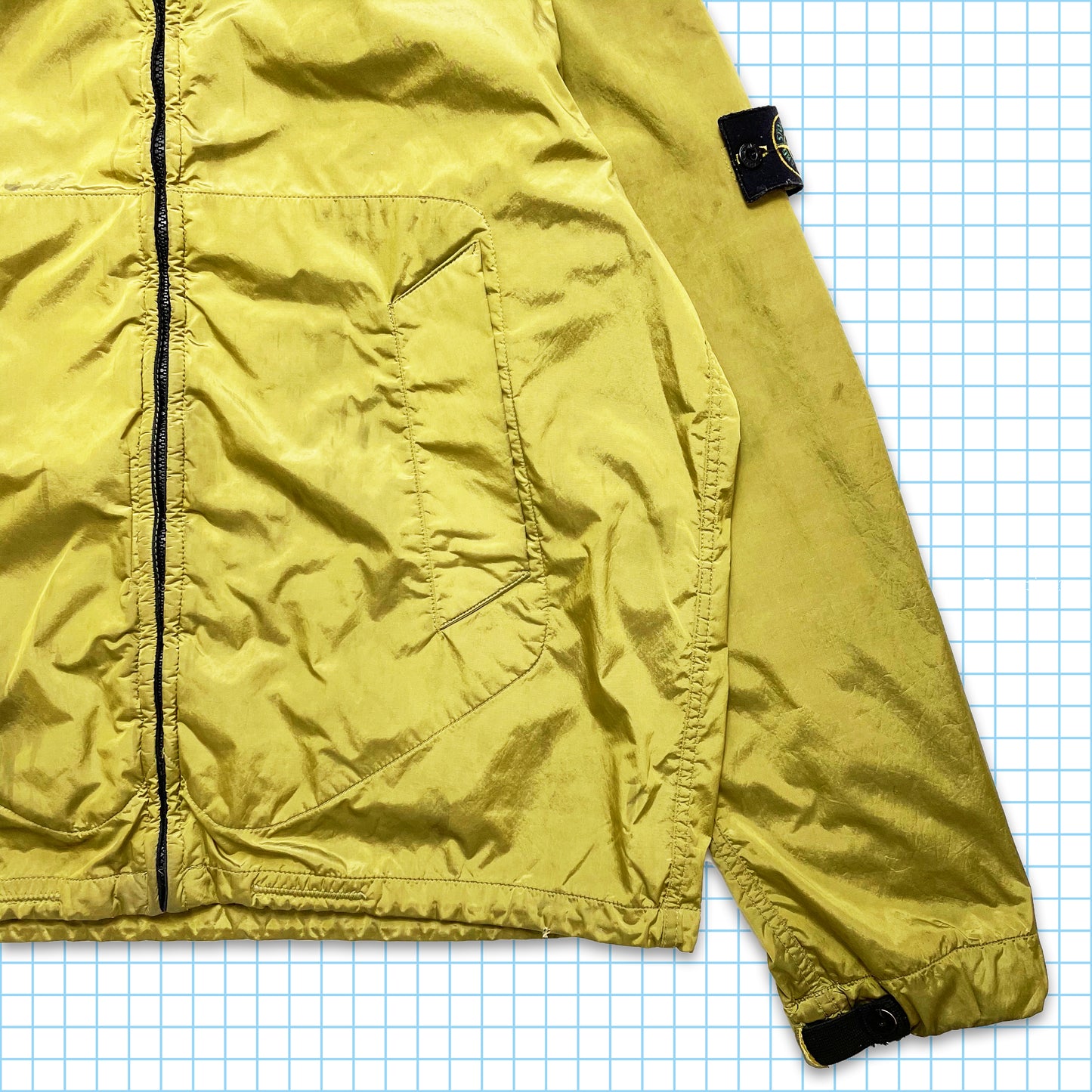 Stone Island イエロー シルク裏地ナイロン メタル シマー ジャケット AW08' - エクストラ ラージ