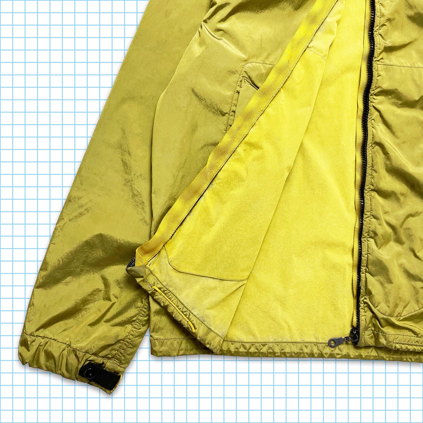 Stone Island Yellow Silk Lined Nylon Metal Shimmer Jacket AW08’ - Extra Large