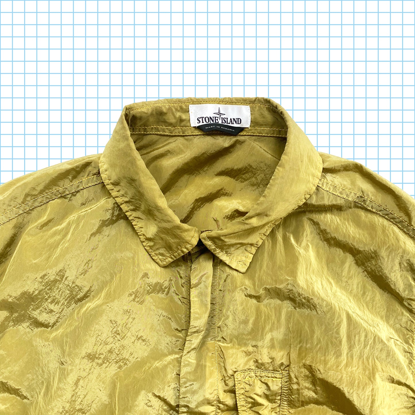 Surchemise Stone Island en nylon métal jaune - Extra Large