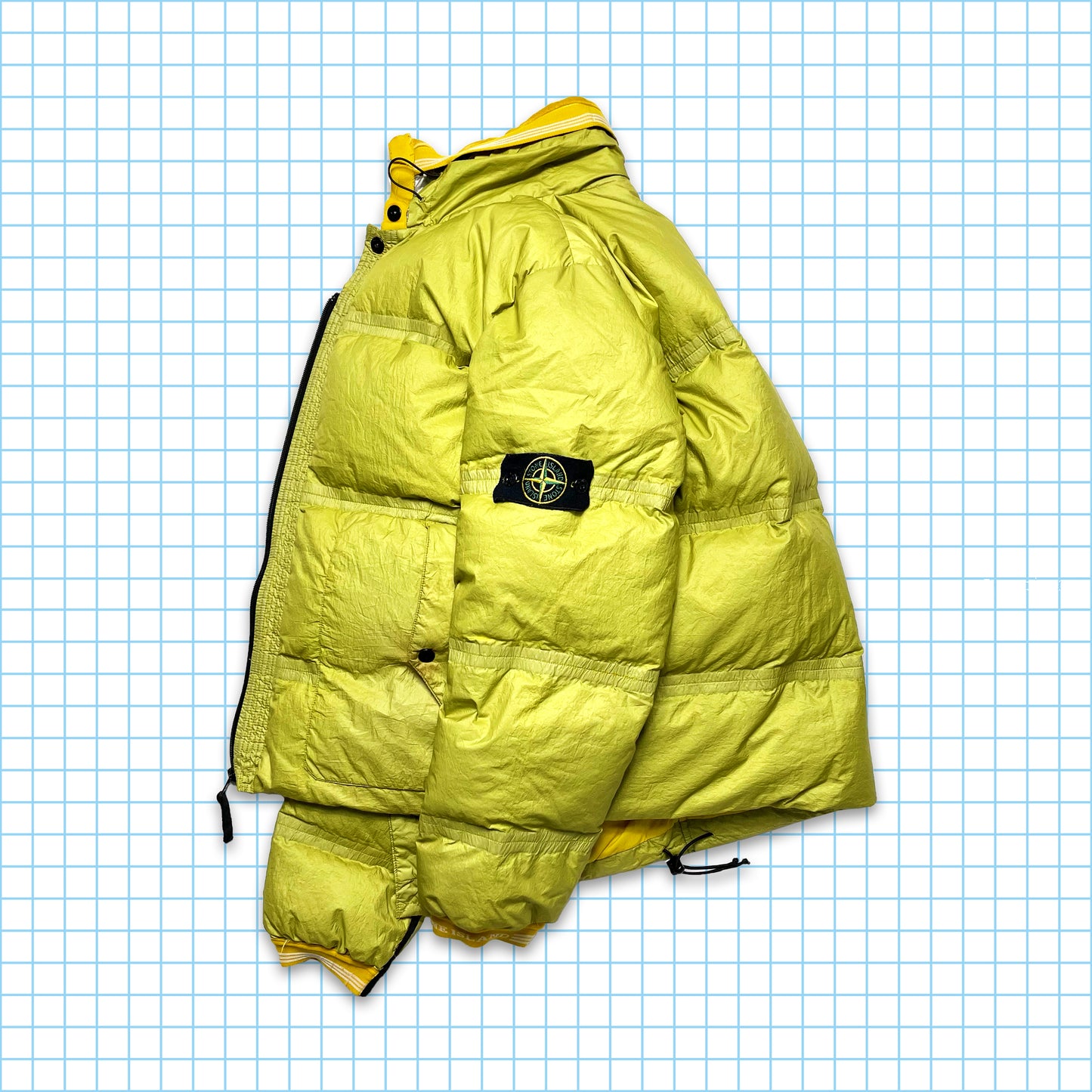 Stone Island Yellow/Green Lamy Flock Down Jacket AW05’ - Medium