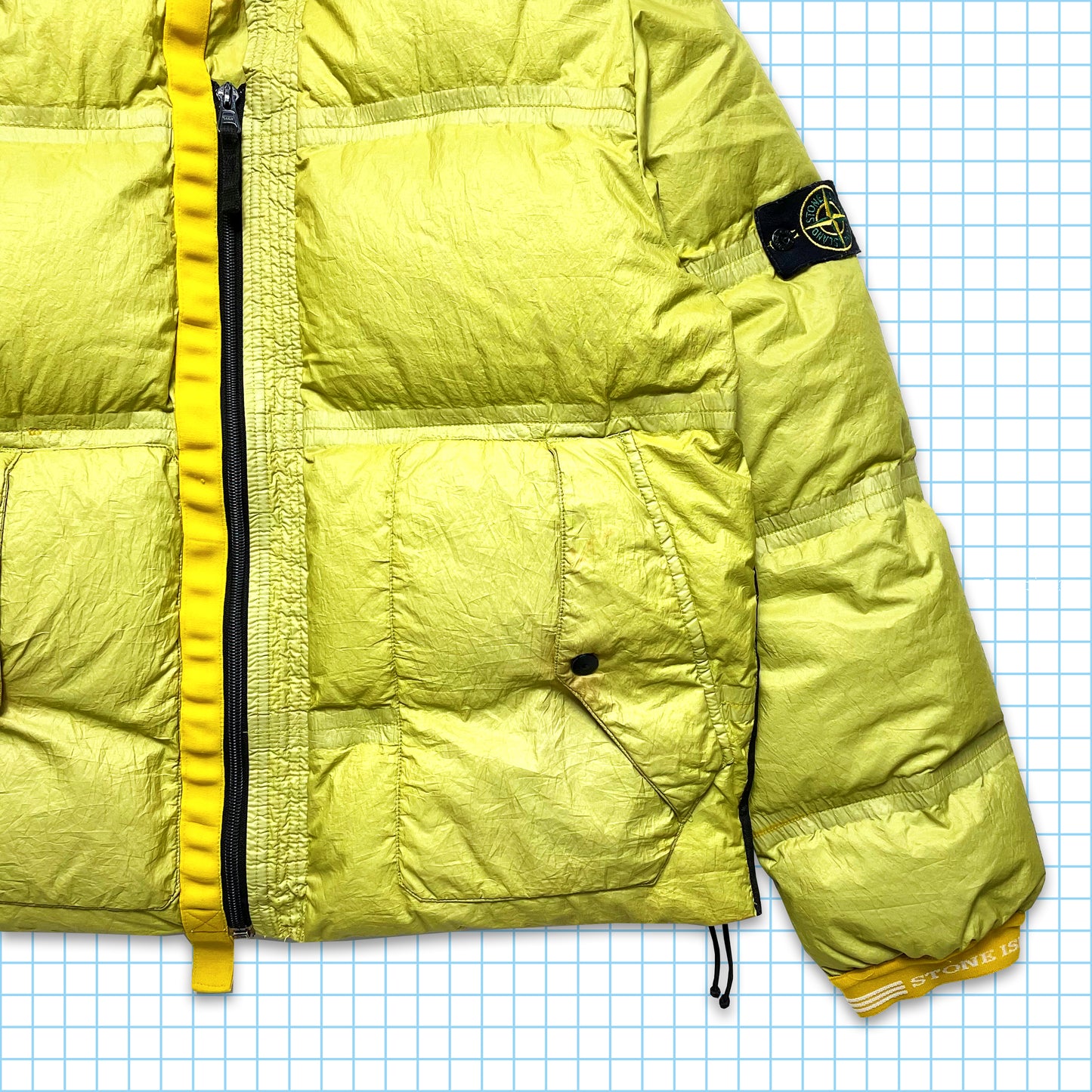 Stone Island Yellow/Green Lamy Flock Down Jacket AW05’ - Medium