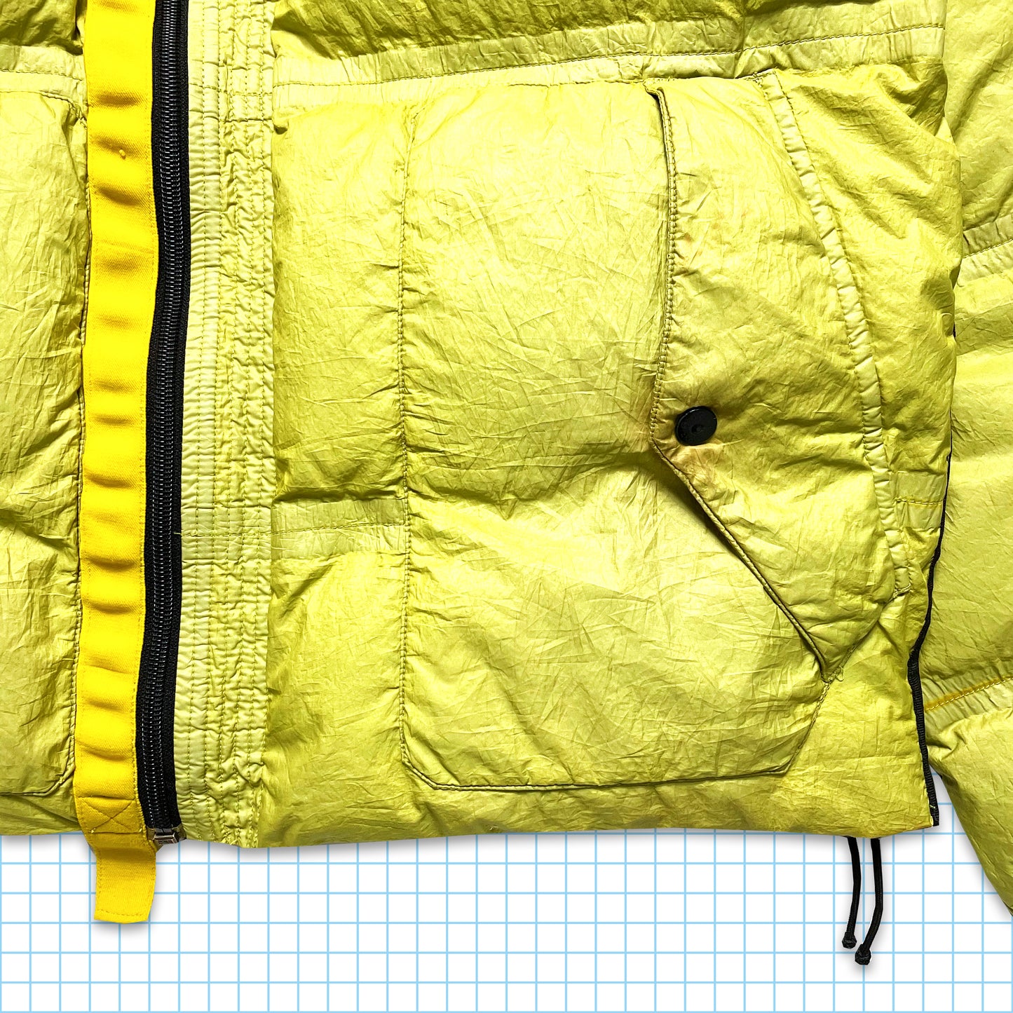Stone Island Yellow/Green Lamy Flock Down Jacket AW05’ - Medium