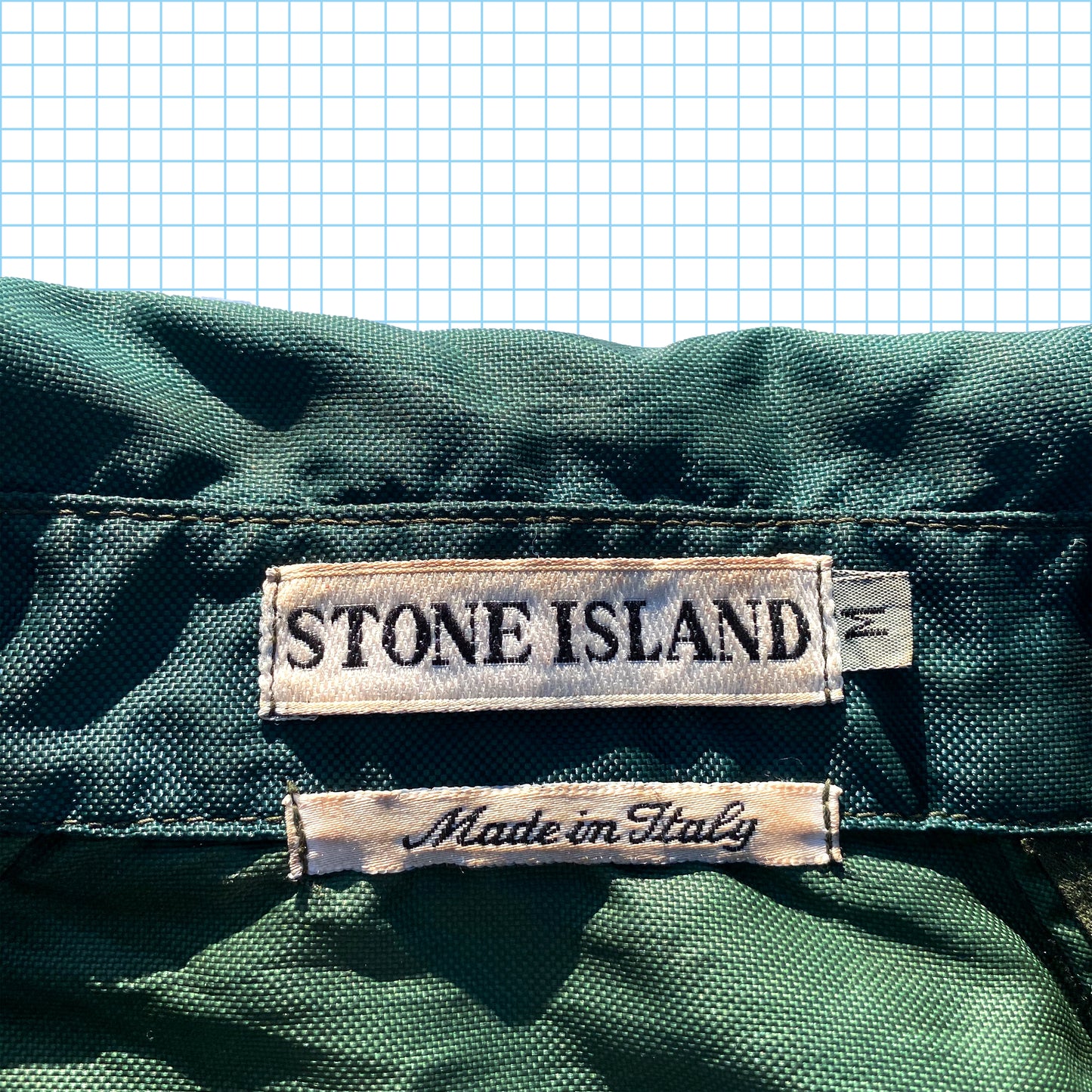 Veste scintillante avec anneau en D vert bouteille Stone Island 95'
