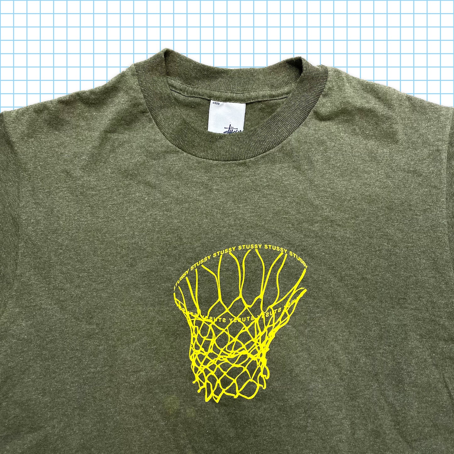 Vintage Stussy Basket Ball Hoop Graphic Tee - Small / Medium