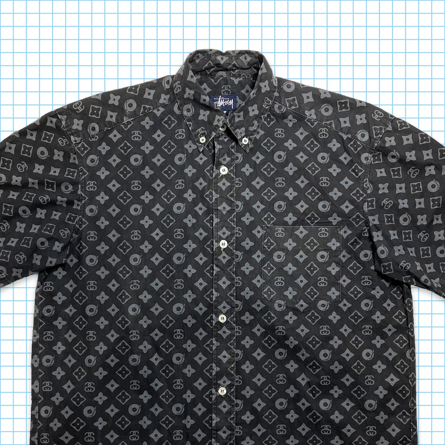Vintage Stüssy Turntable Monogram Shirt - Small / Medium