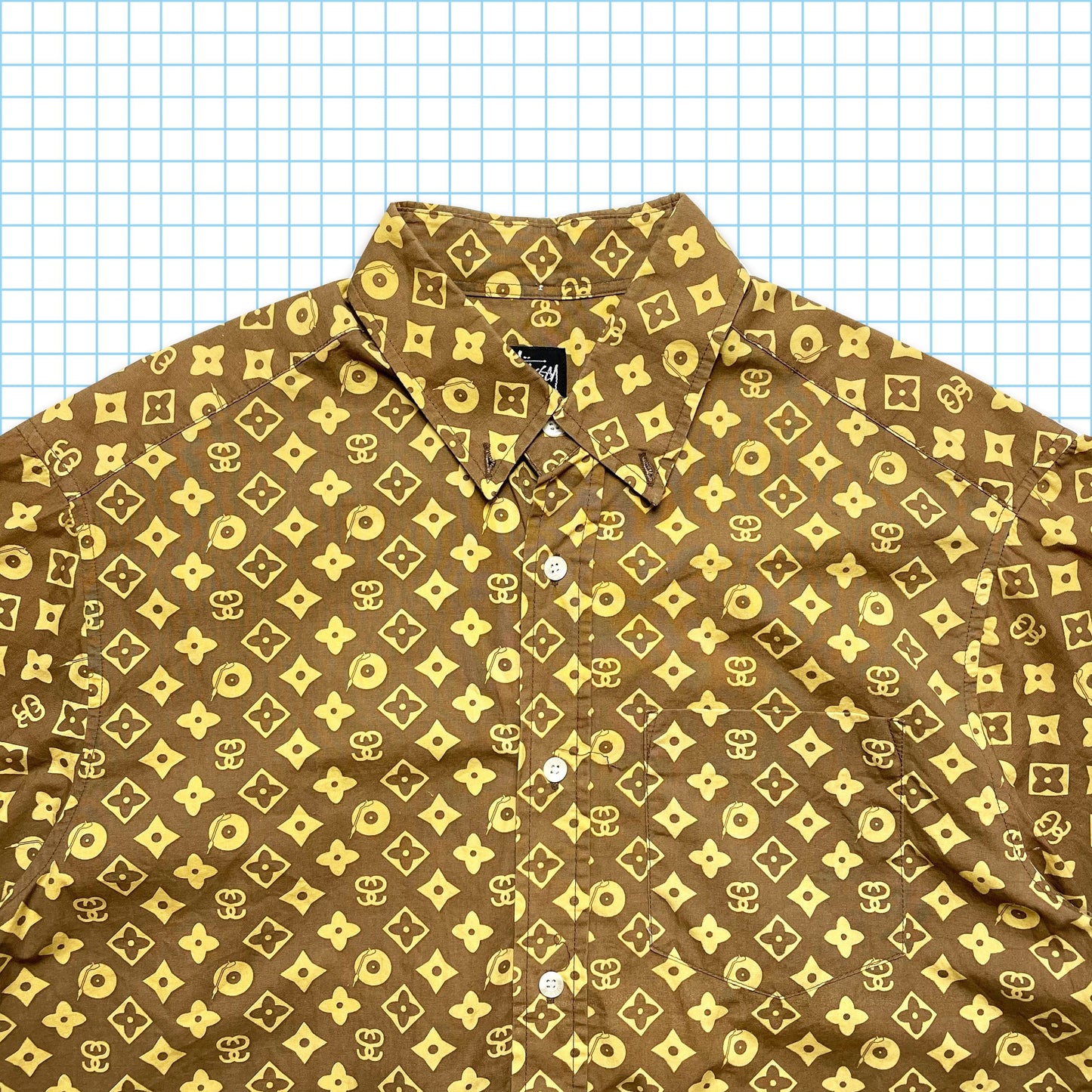 Vintage Stüssy Turntable Monogram Shirt - Small / Medium