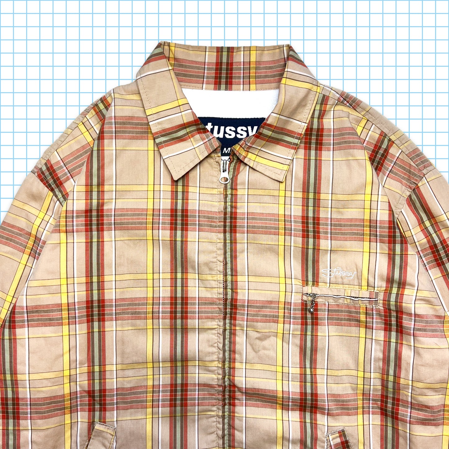 Vintage Stüssy Script Checked Jacket - Medium / Large