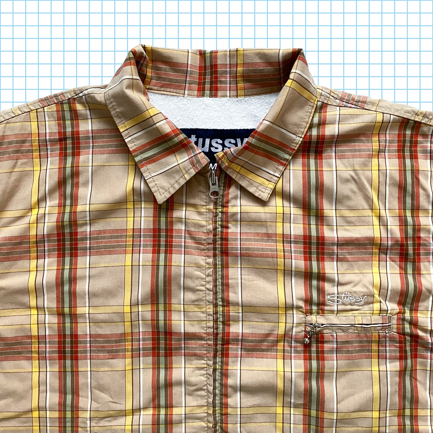 Veste Harrington Stüssy Check vintage des années 90