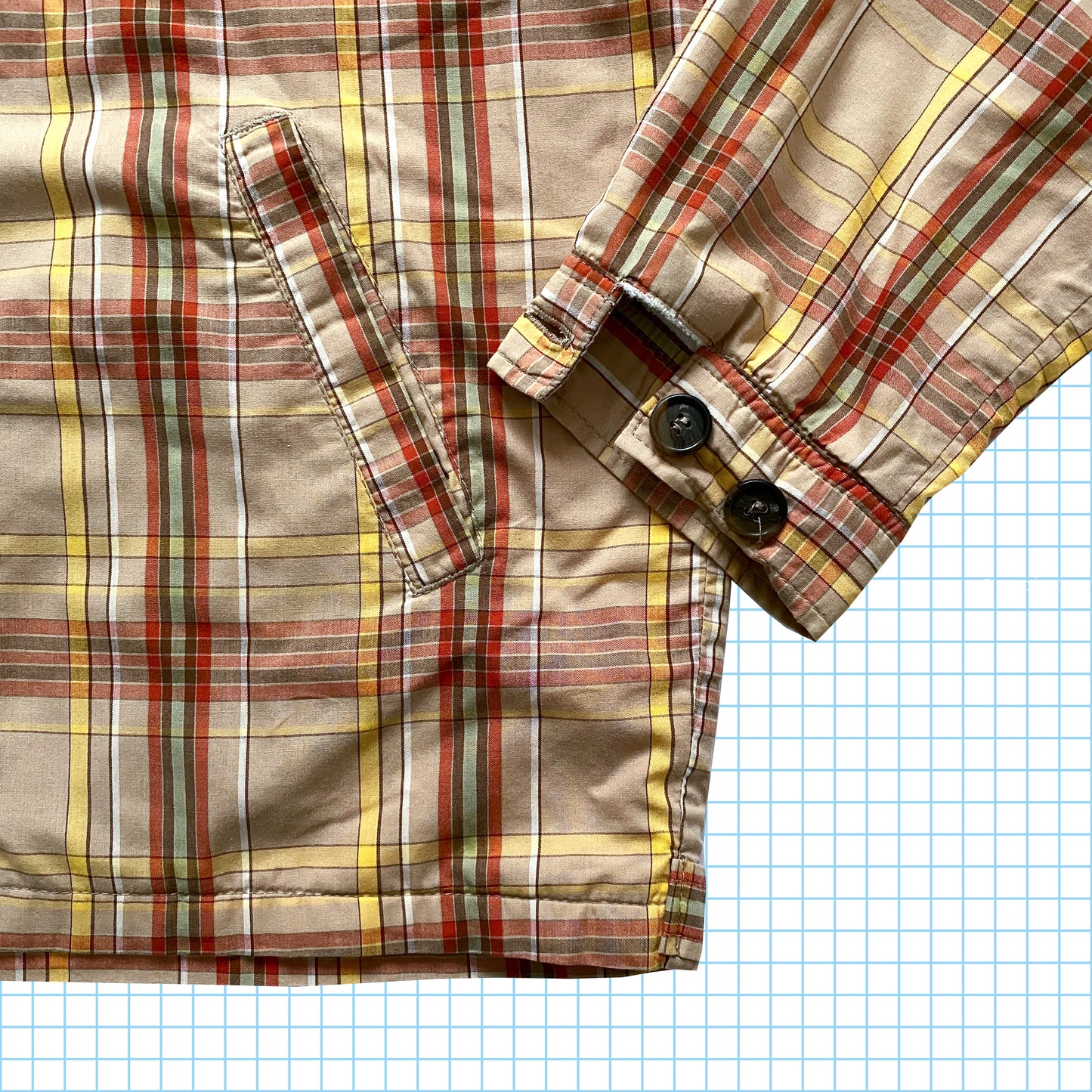 Veste Harrington Stüssy Check vintage des années 90