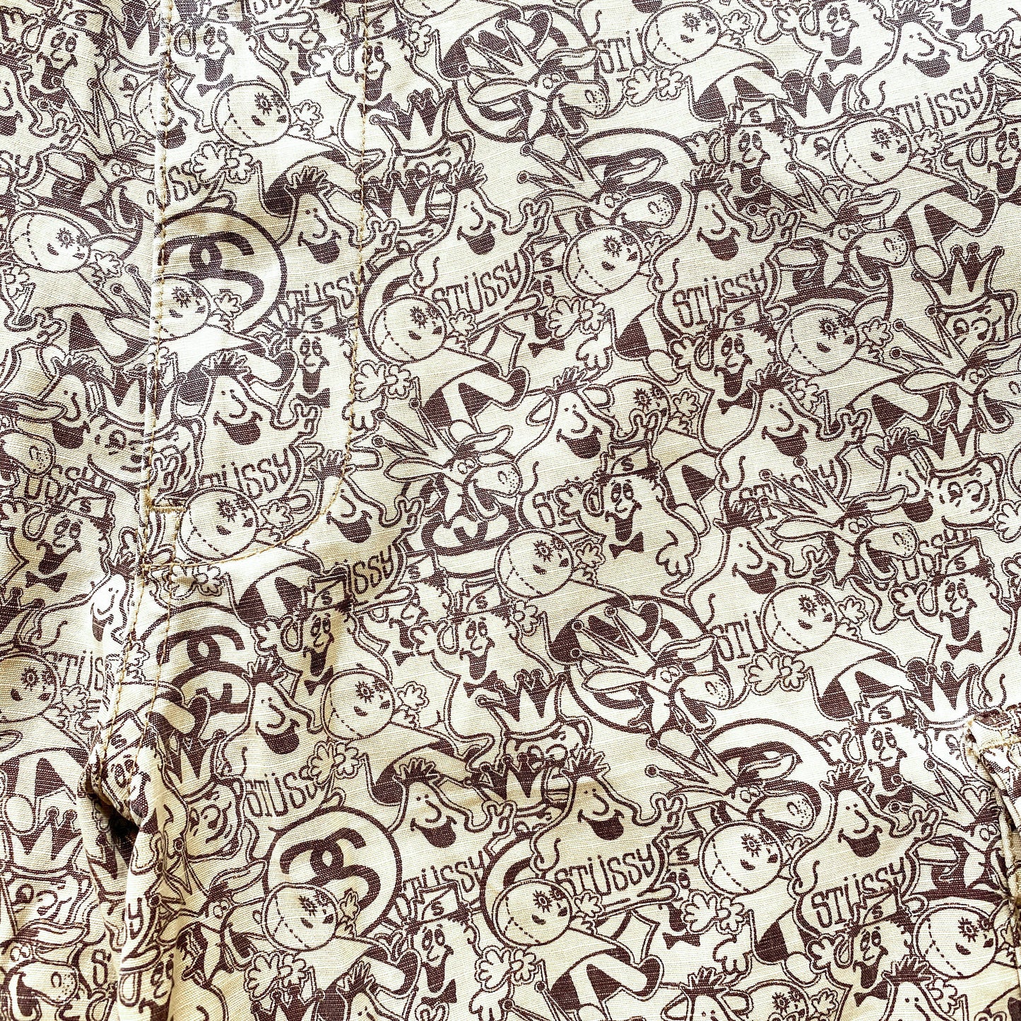 Vintage Stüssy Repeat All Over Graphic Cargo Shorts - 34" / 36" Waist