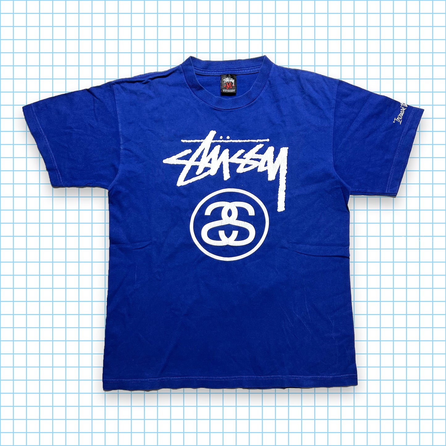 Vintage Stüssy "Increase The Peace" Royal Blue Tee - Medium