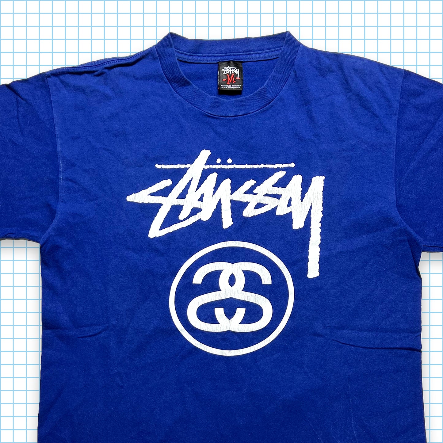 Vintage Stüssy "Increase The Peace" Royal Blue Tee - Medium