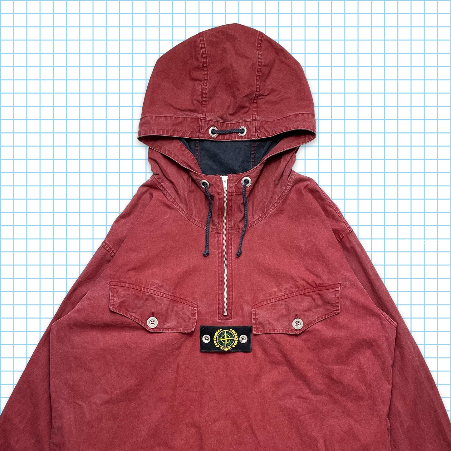 Stone Island 30th Anniversary Red Tela Stella - Extra Extra Large