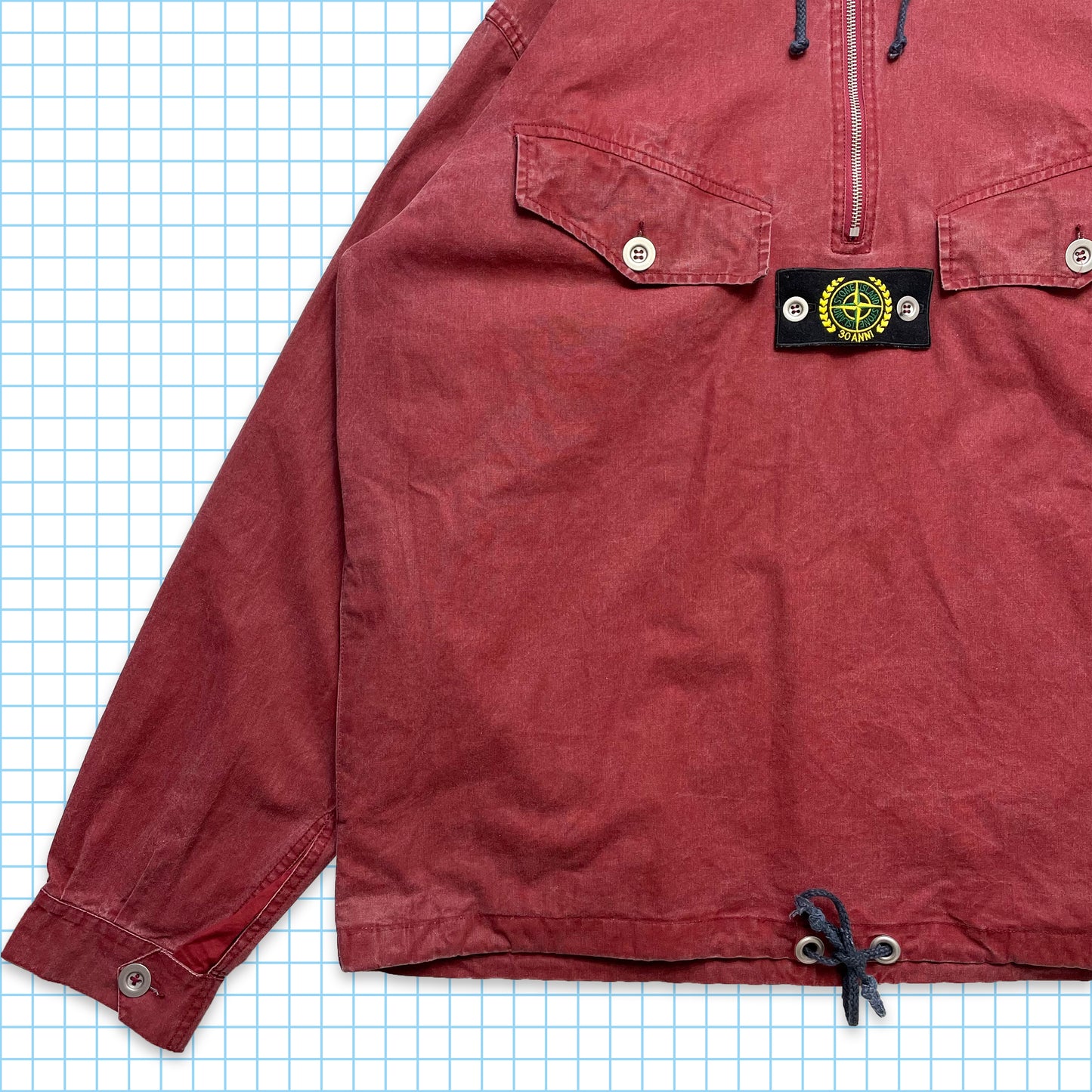 Stone Island 30th Anniversary Red Tela Stella - Extra Extra Large