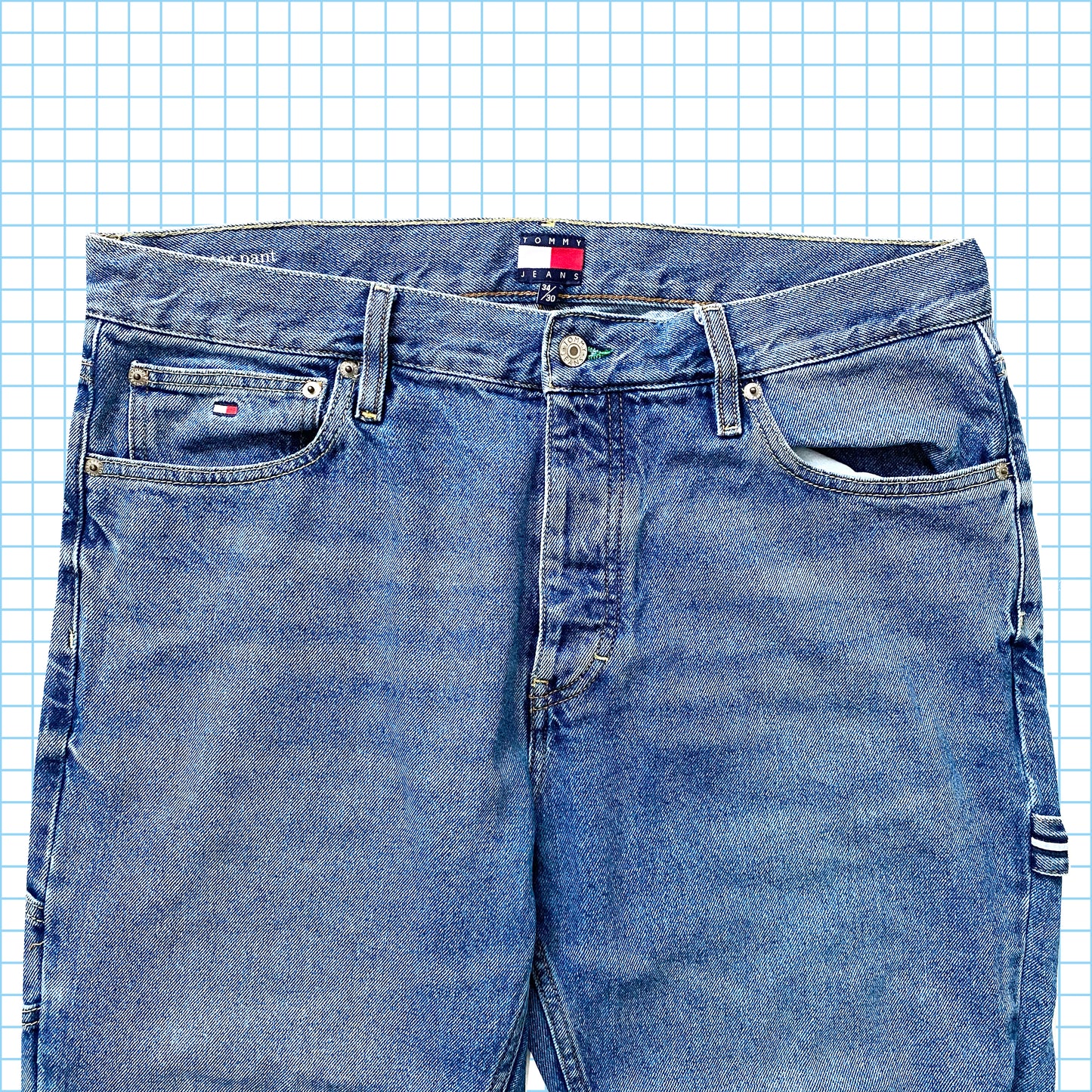 Vintage 90’s Tommy Hilfiger Washed Carpenter Jeans - 34" Waist