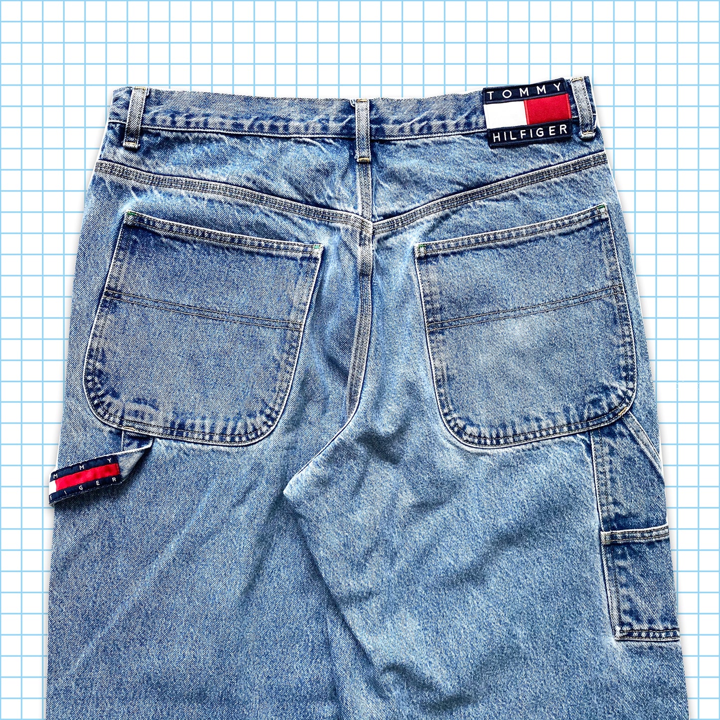 vintage 90's Tommy Hilfiger Washed Carpenter Jeans - Taille 36 »