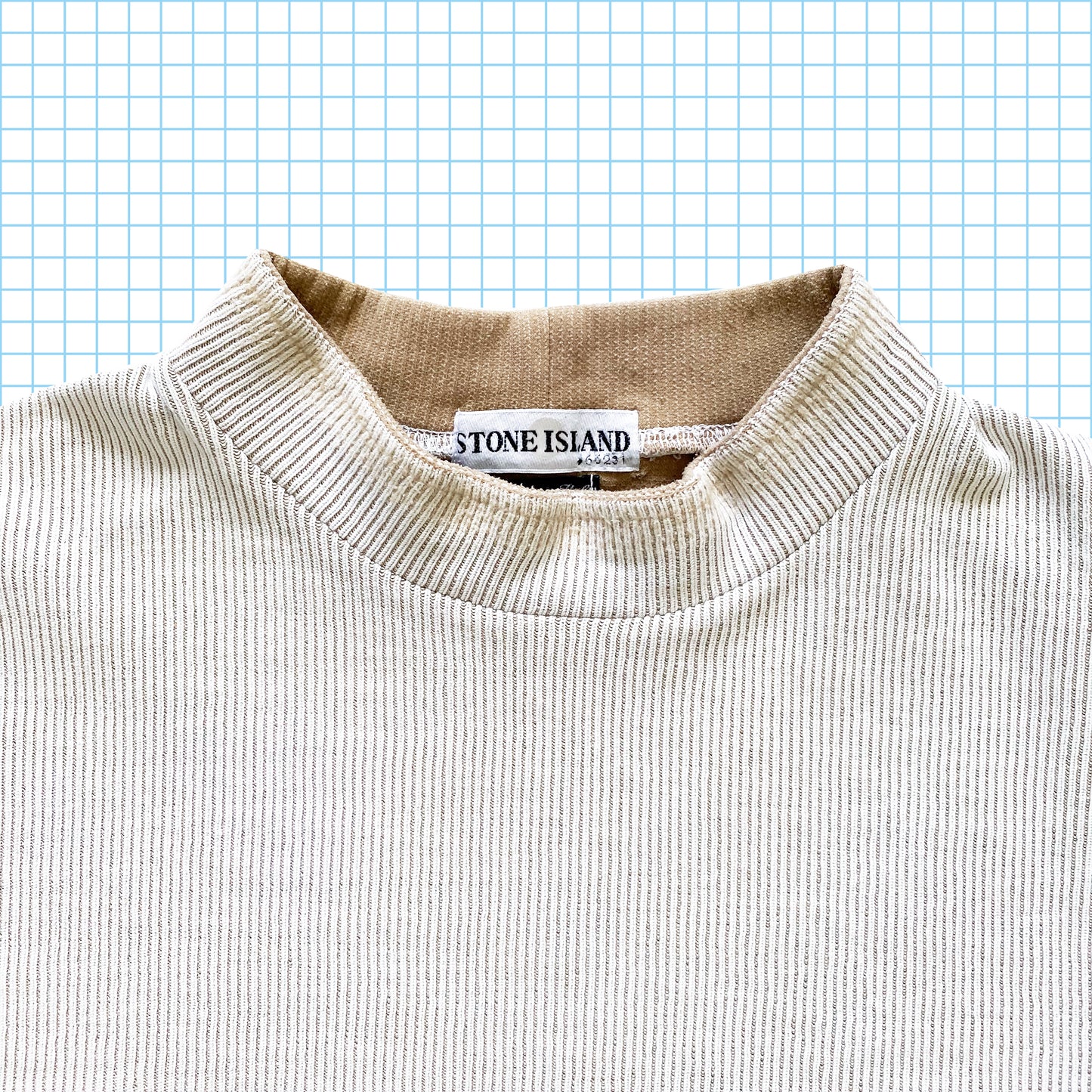 Col ras du cou côtelé vintage Stone Island AW02' - Grand