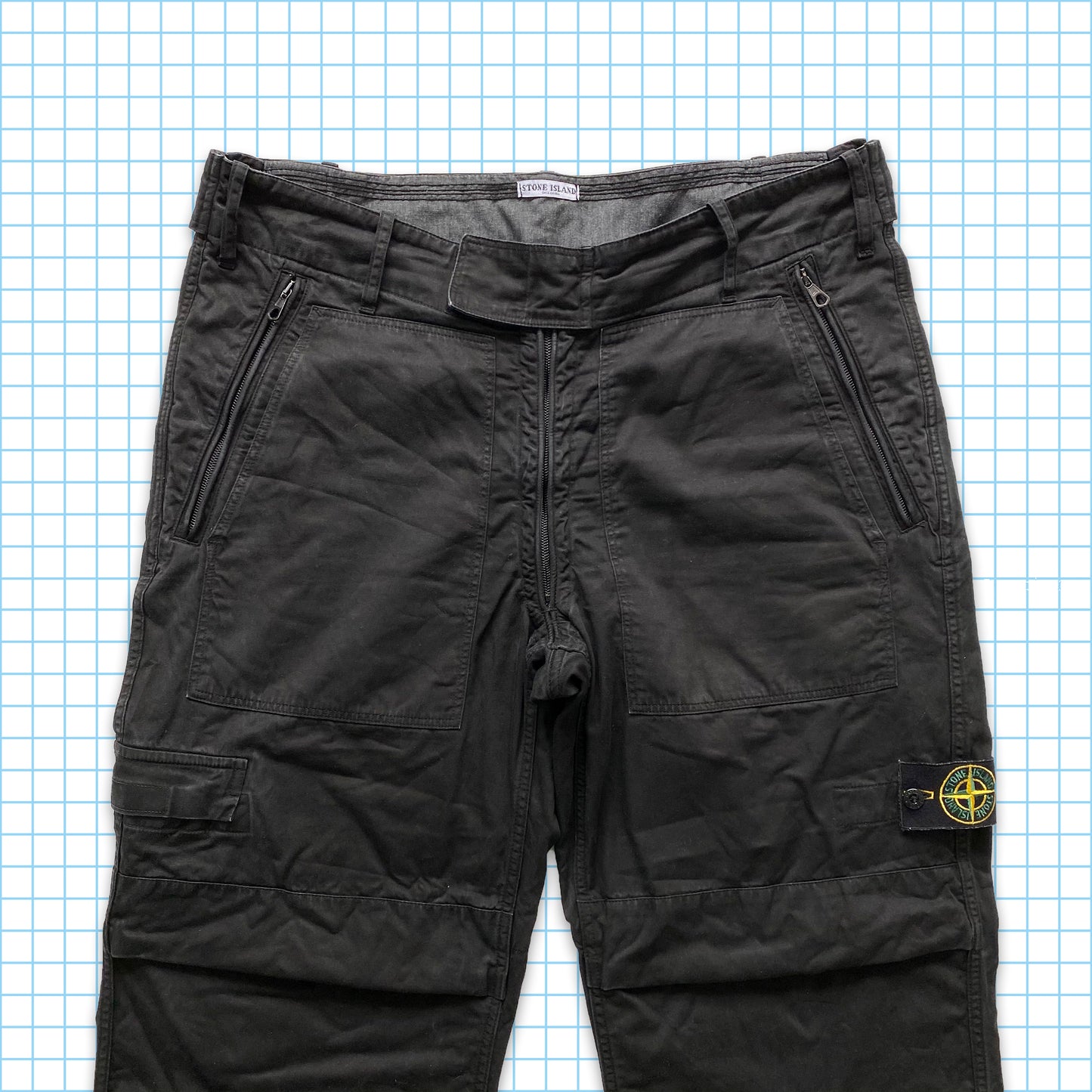 vintage Stone Island S/S 2006 Pantalon de vol cargo militaire noir - Taille 34-38 »