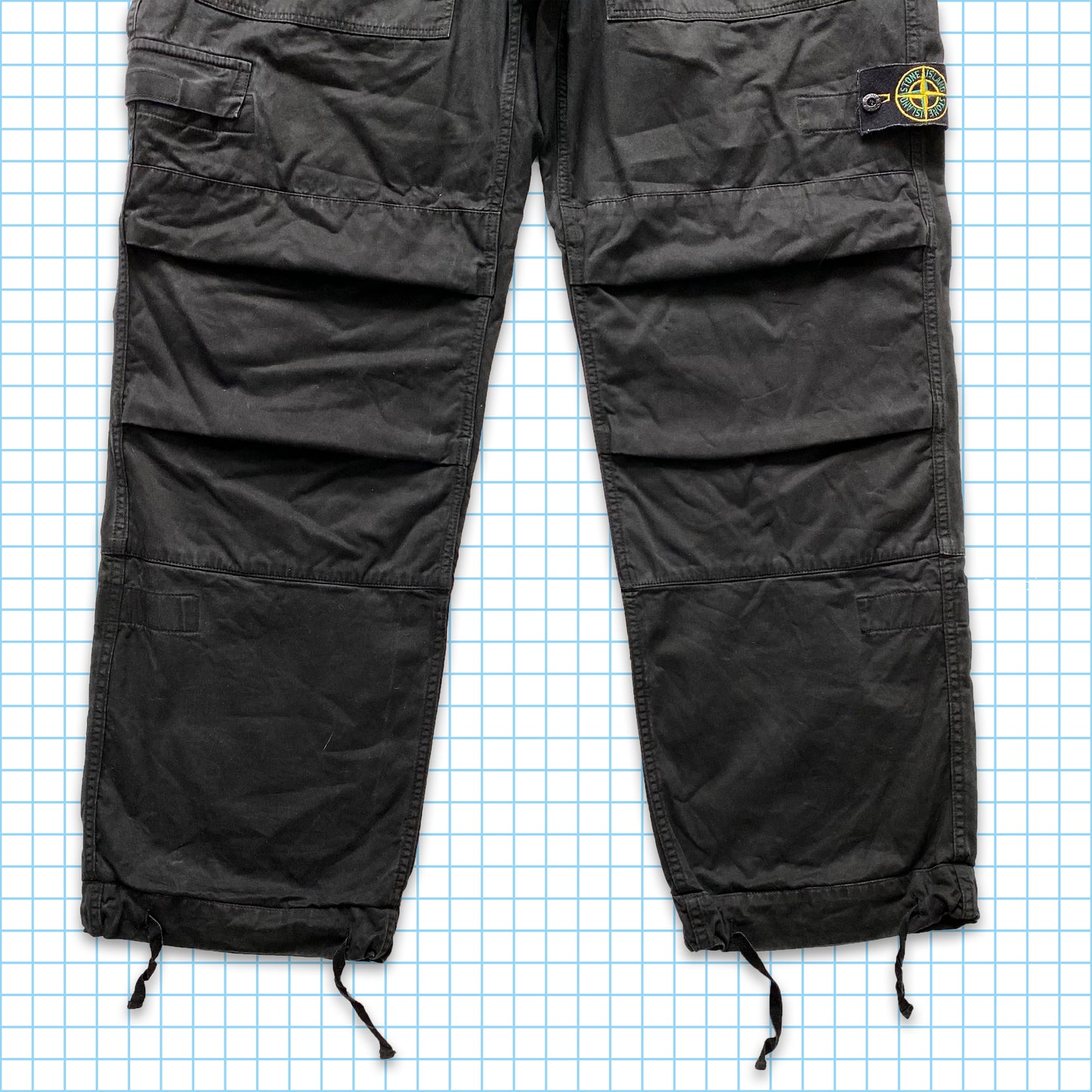 vintage Stone Island S/S 2006 Pantalon de vol cargo militaire noir - Taille 34-38 »