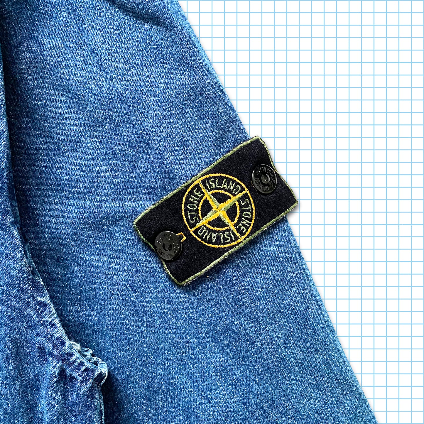 vintage Stone Island Multi Pocket Denim Back Spellout Poachers Veste SS87' - Extra Large