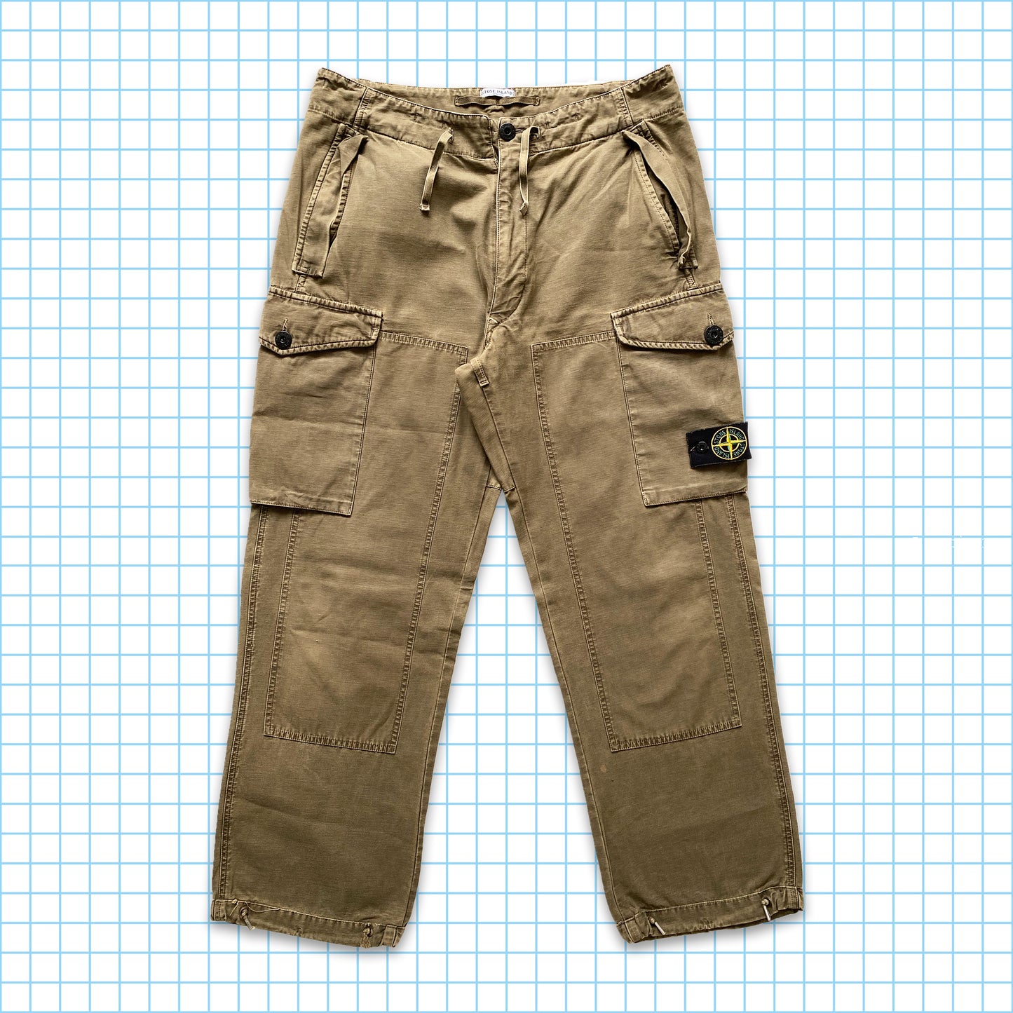 Vintage Stone Island Khaki Double Knee Heavy Workwear Cargos AW05’ - 32 / 34" Waist