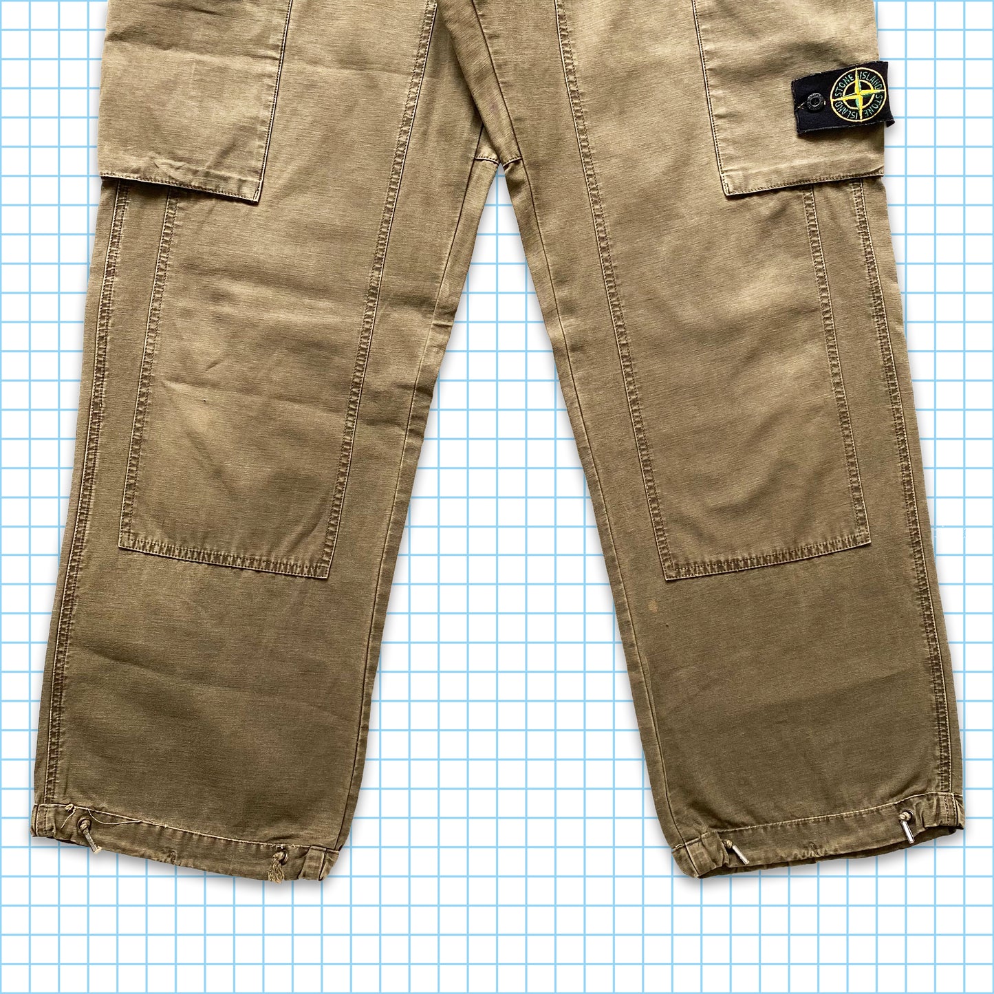 Vintage Stone Island Khaki Double Knee Heavy Workwear Cargos AW05’ - 32 / 34" Waist