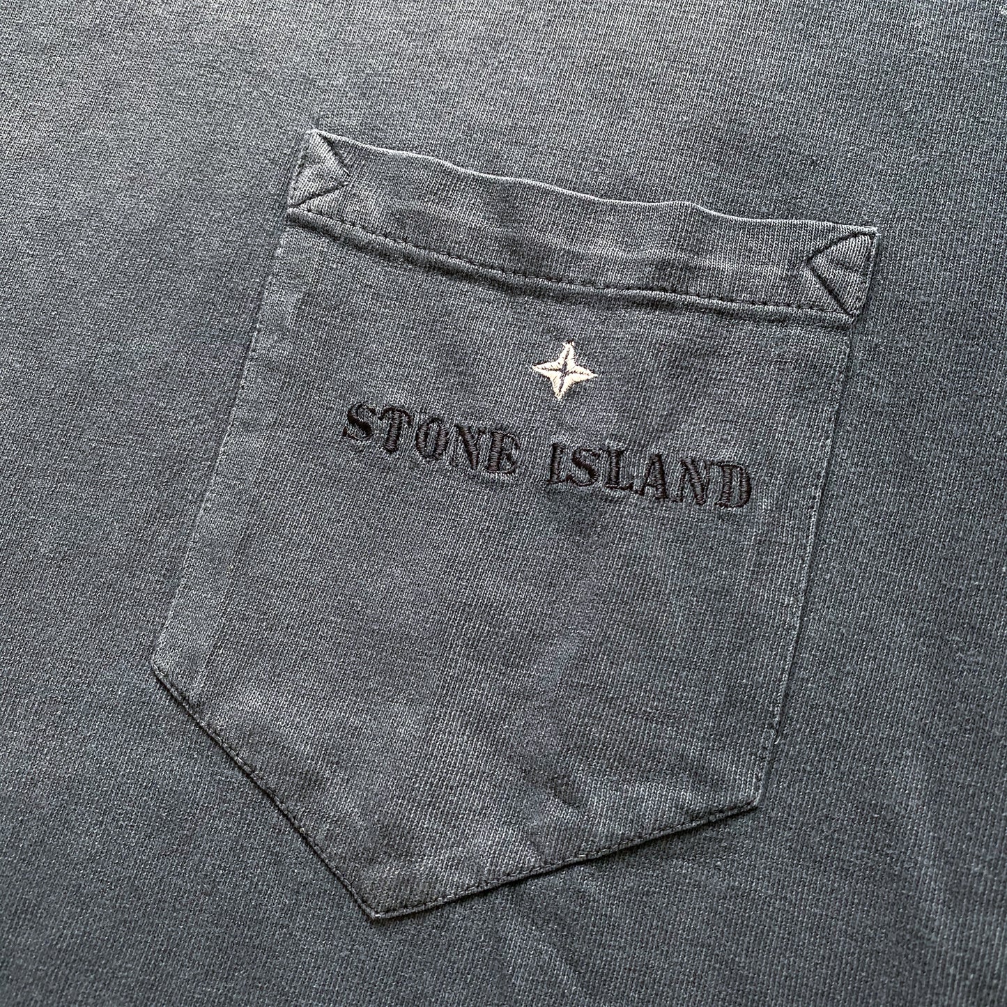 Late 90’s Stone Island Heavy Spell Out Pocket Tee - Extra Large