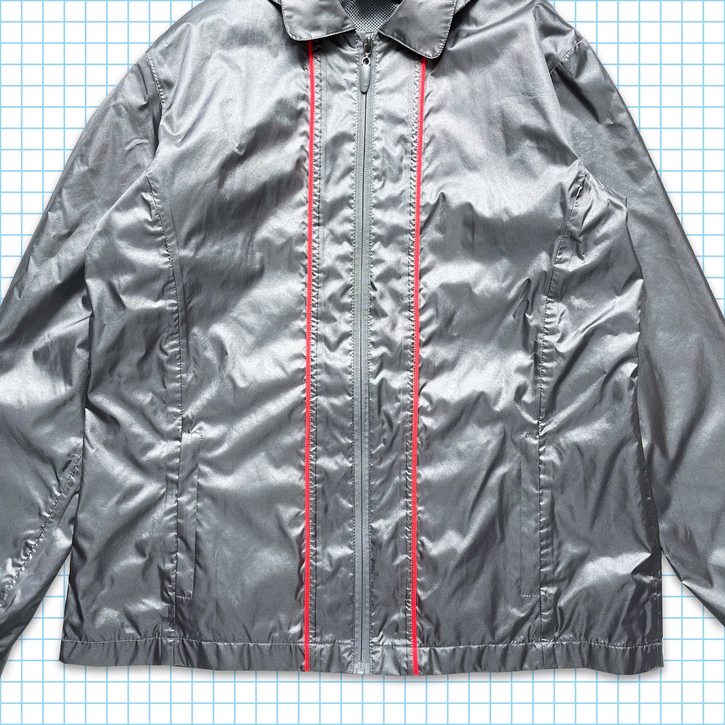 Vodafone x McLaren Mercedes Silver Nylon Hooded Overshirt - Small