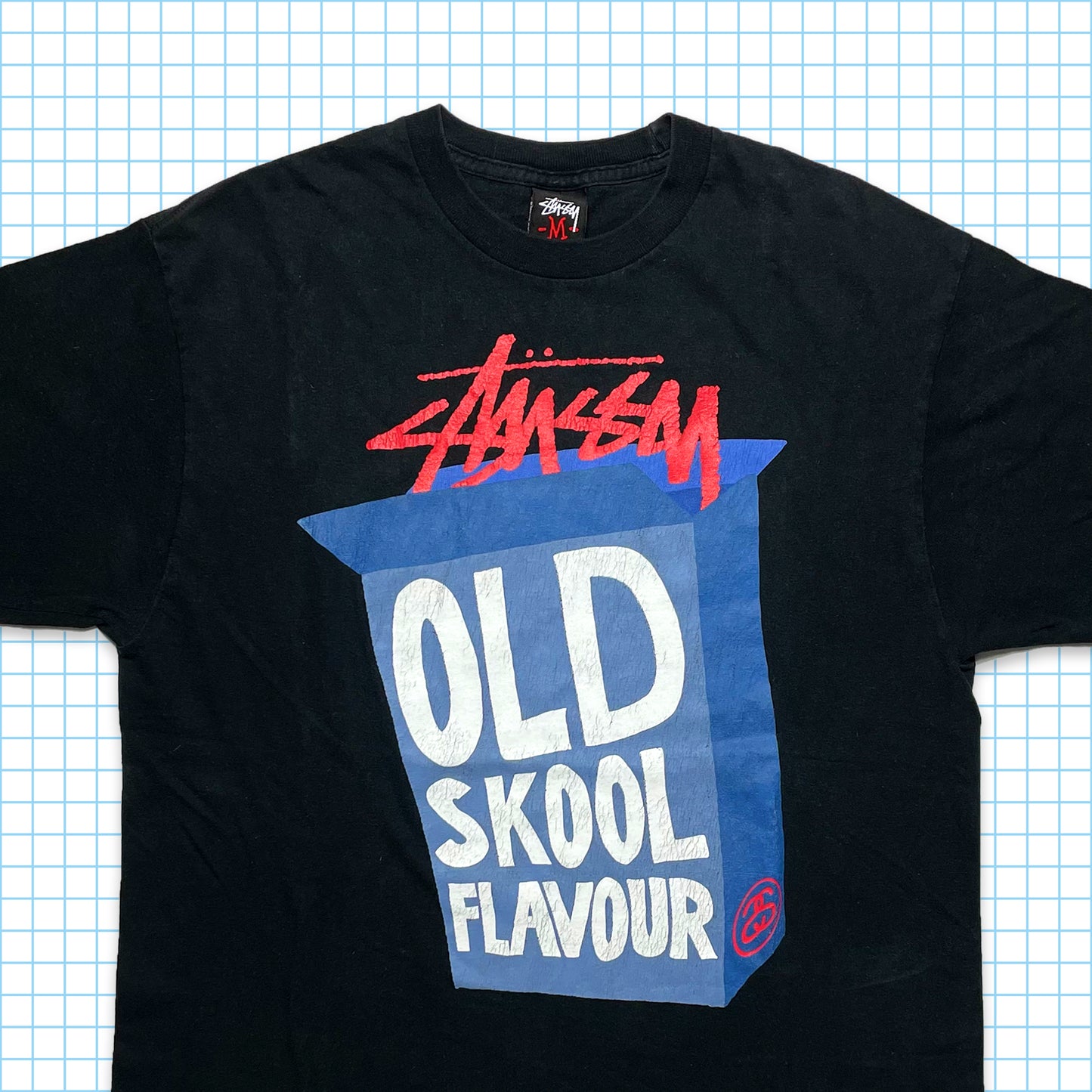 Vintage Stüssy Old Skool Flavour Tee - Medium