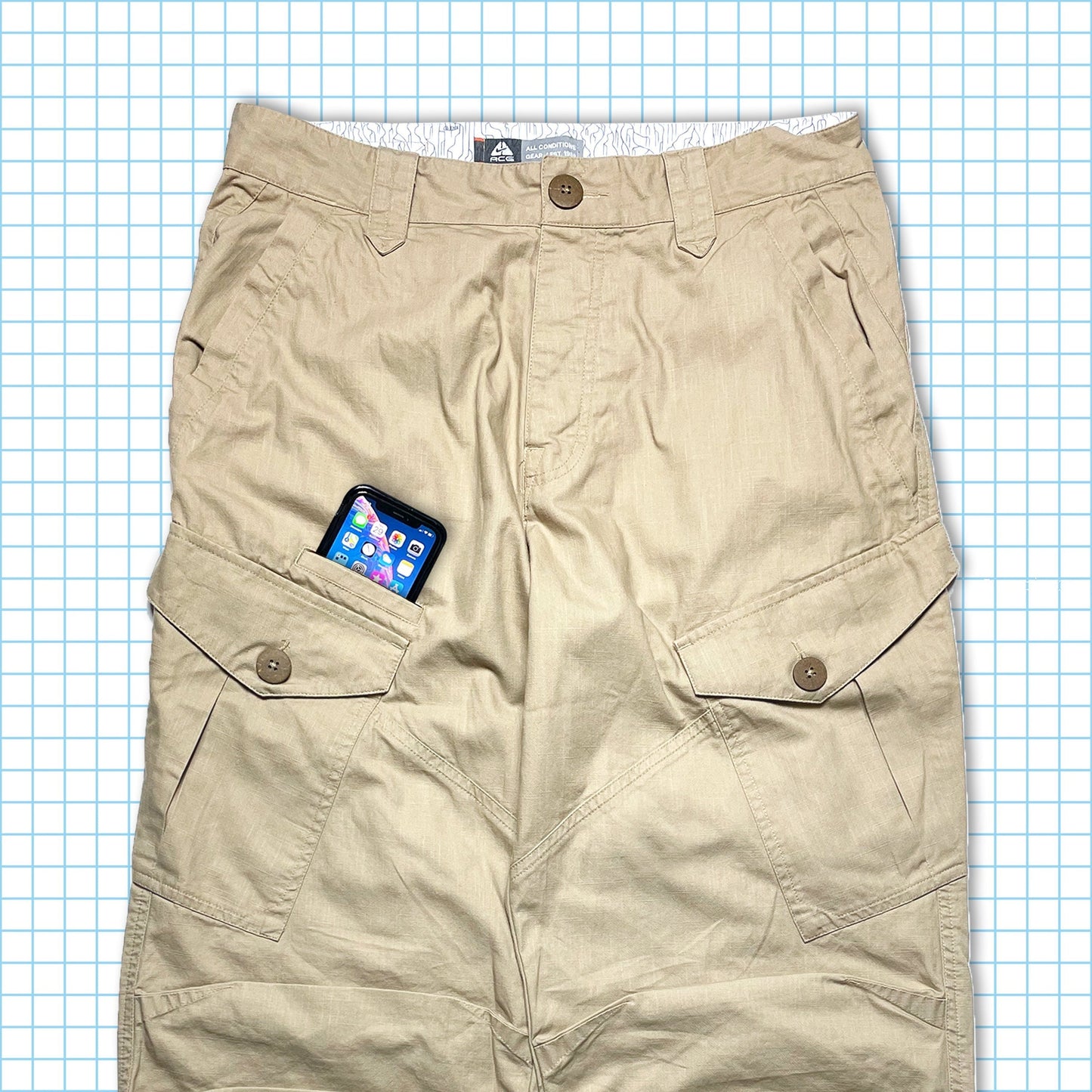 Nike ACG Multi Pocket Light Beige Technical Cargo Pant - Multiple Sizes