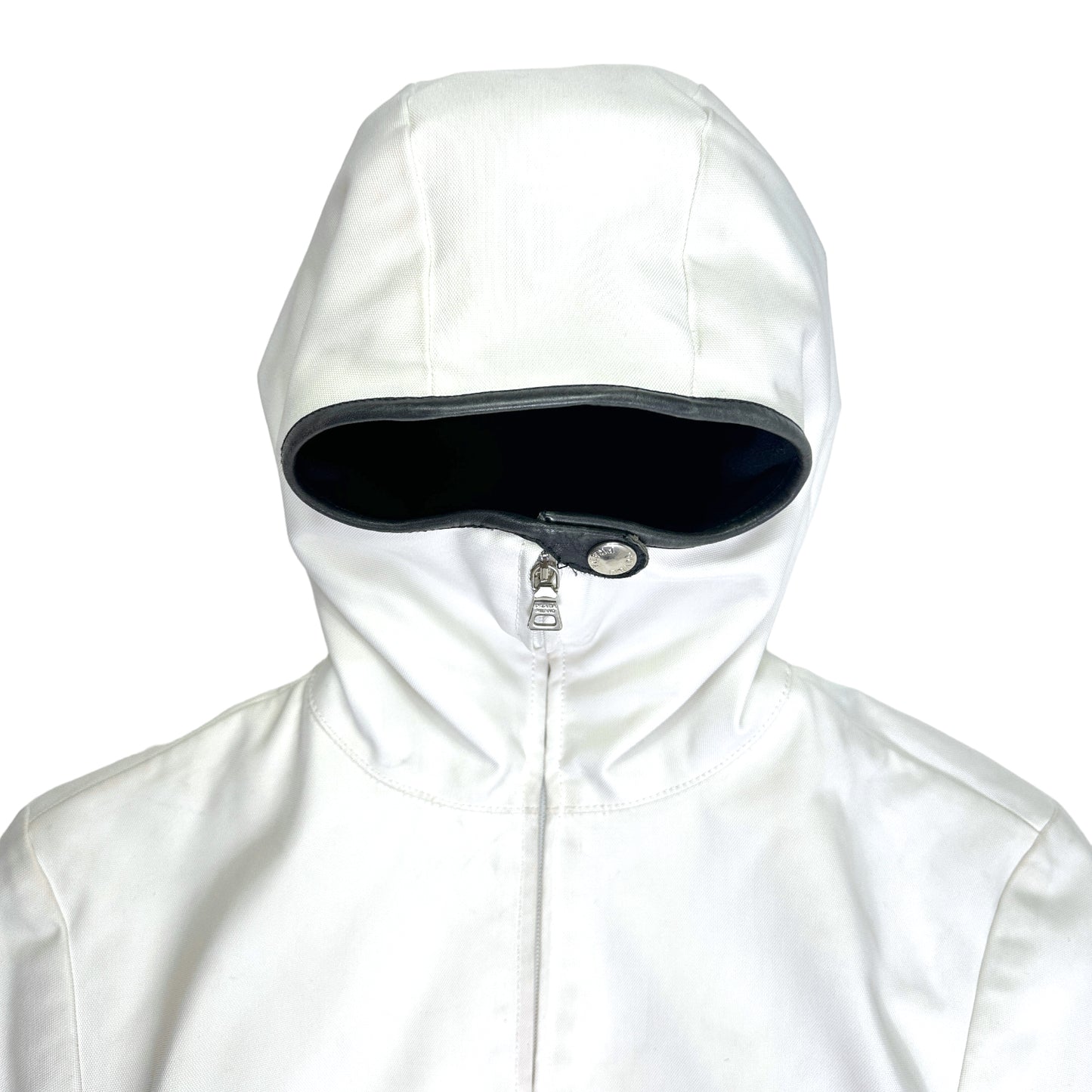 AW99' Prada Sport Pure White Balaclava Jacket - Petit / Moyen