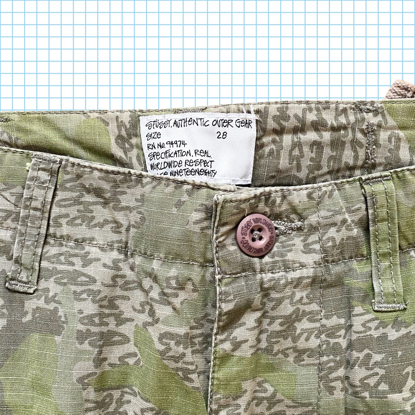 Stüssy x Futura Heavy Tactical Print Camo Cargos - 28" / 29" Waist