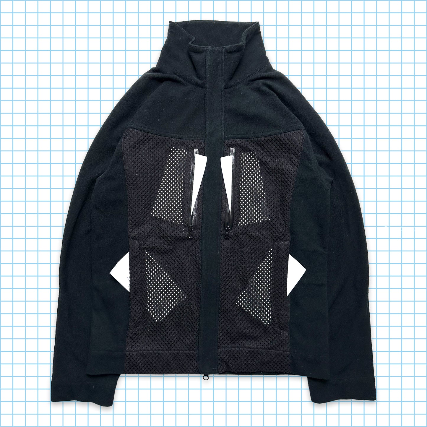 Comme des Garcons Tonal Black Mesh Multi Pocket Jacket - Small