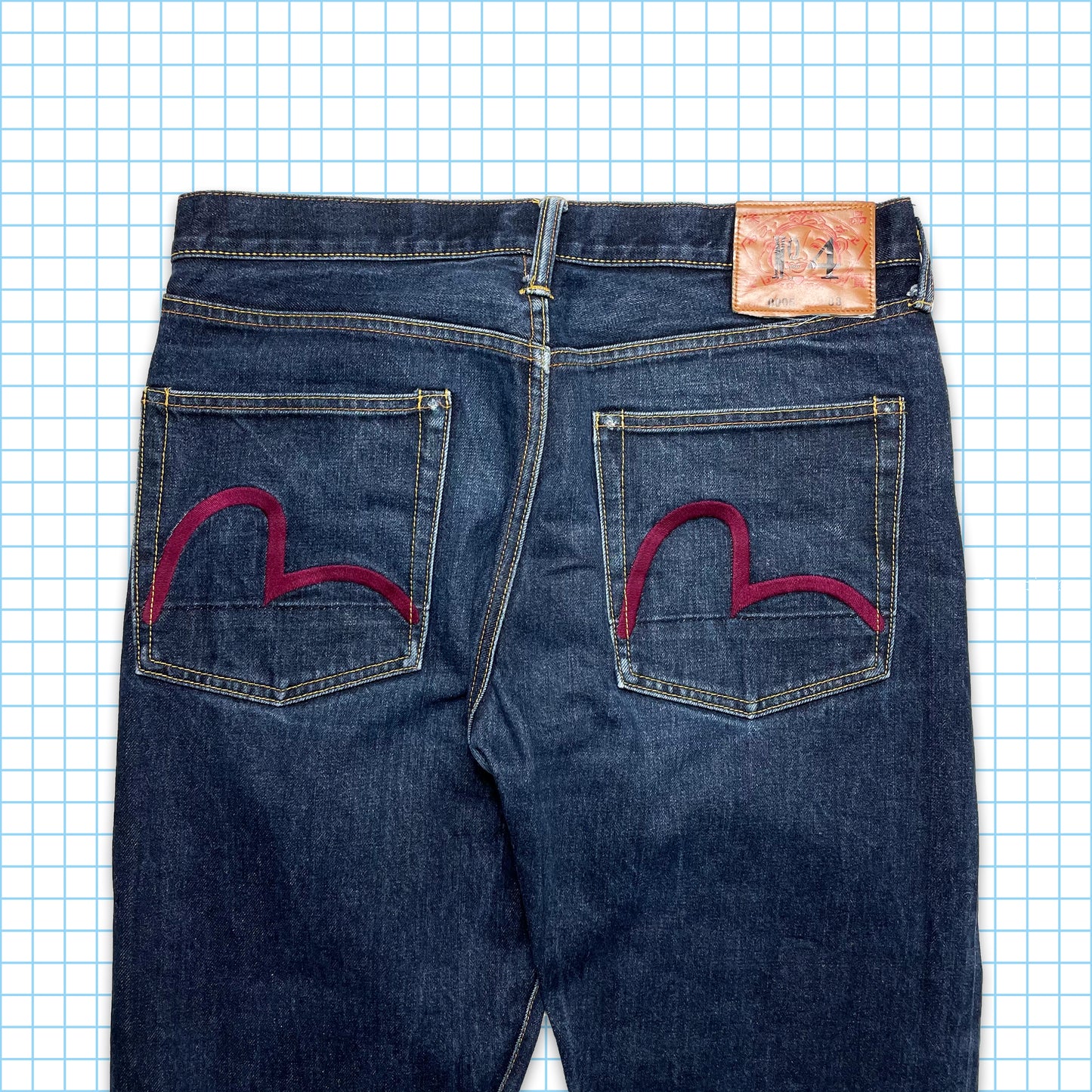 Vintage Evisu Embroidered Red Gull Selvedge Denim - 32” / 33” Waist
